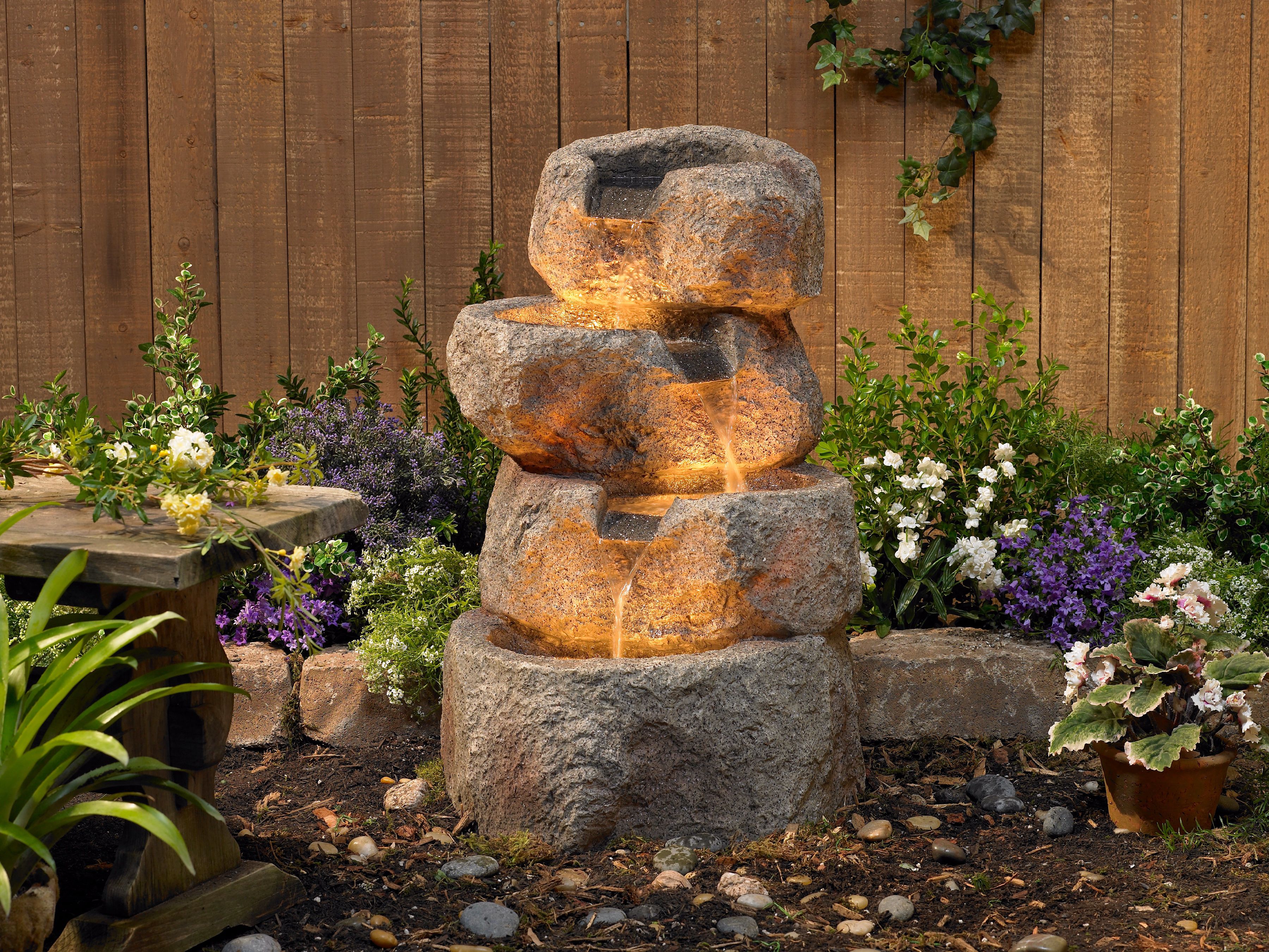 Glacial Rock Zen 30" High Water Fountain with LED Lights 59732