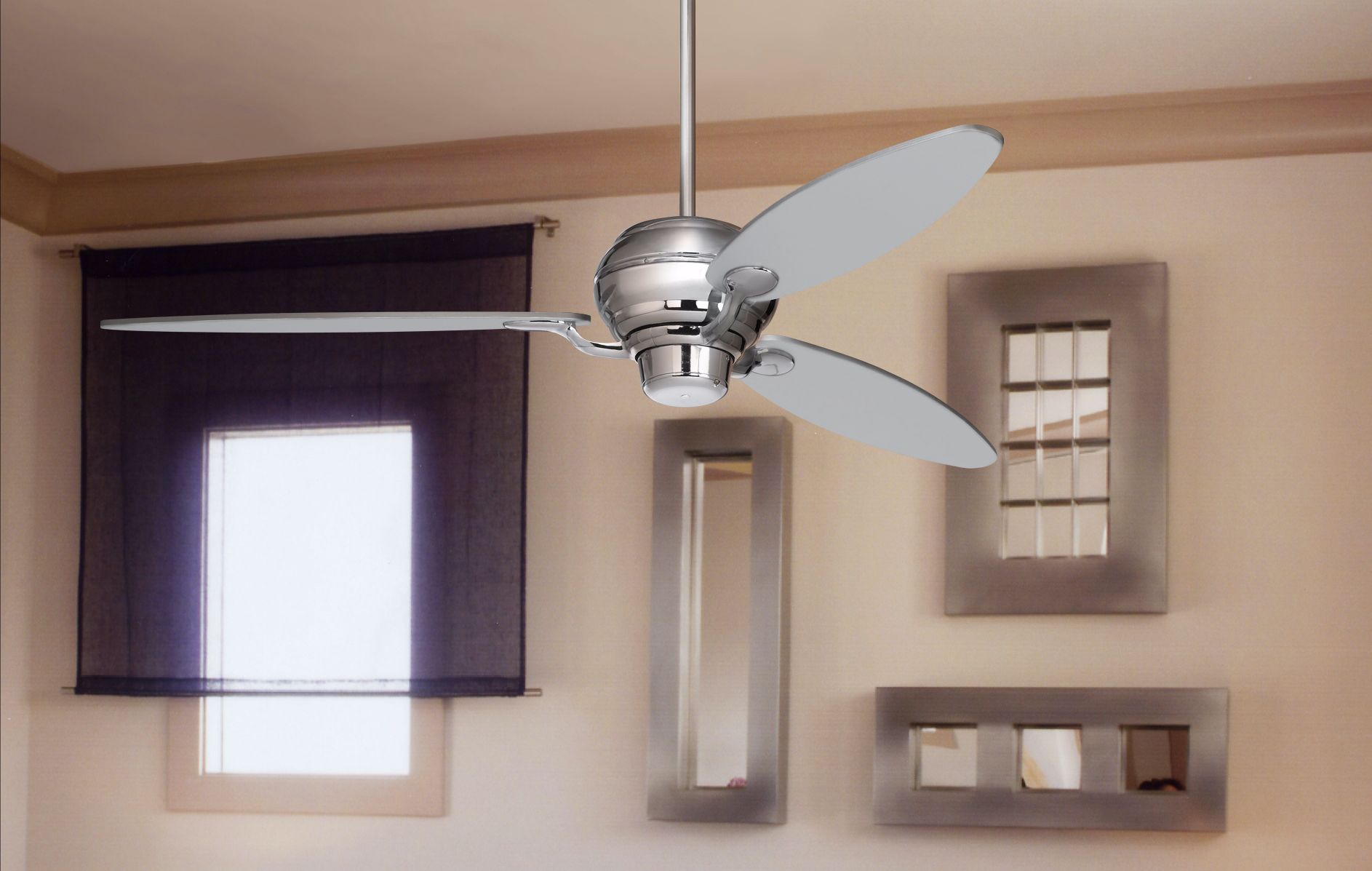 60" Spyder Chrome Three Blades Ceiling Fan 11H45 Lamps Plus