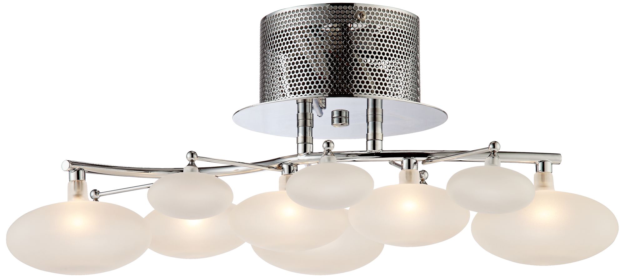 Possini Euro Lilypad 19 1/4" Wide Etched Glass Ceiling Light 15453