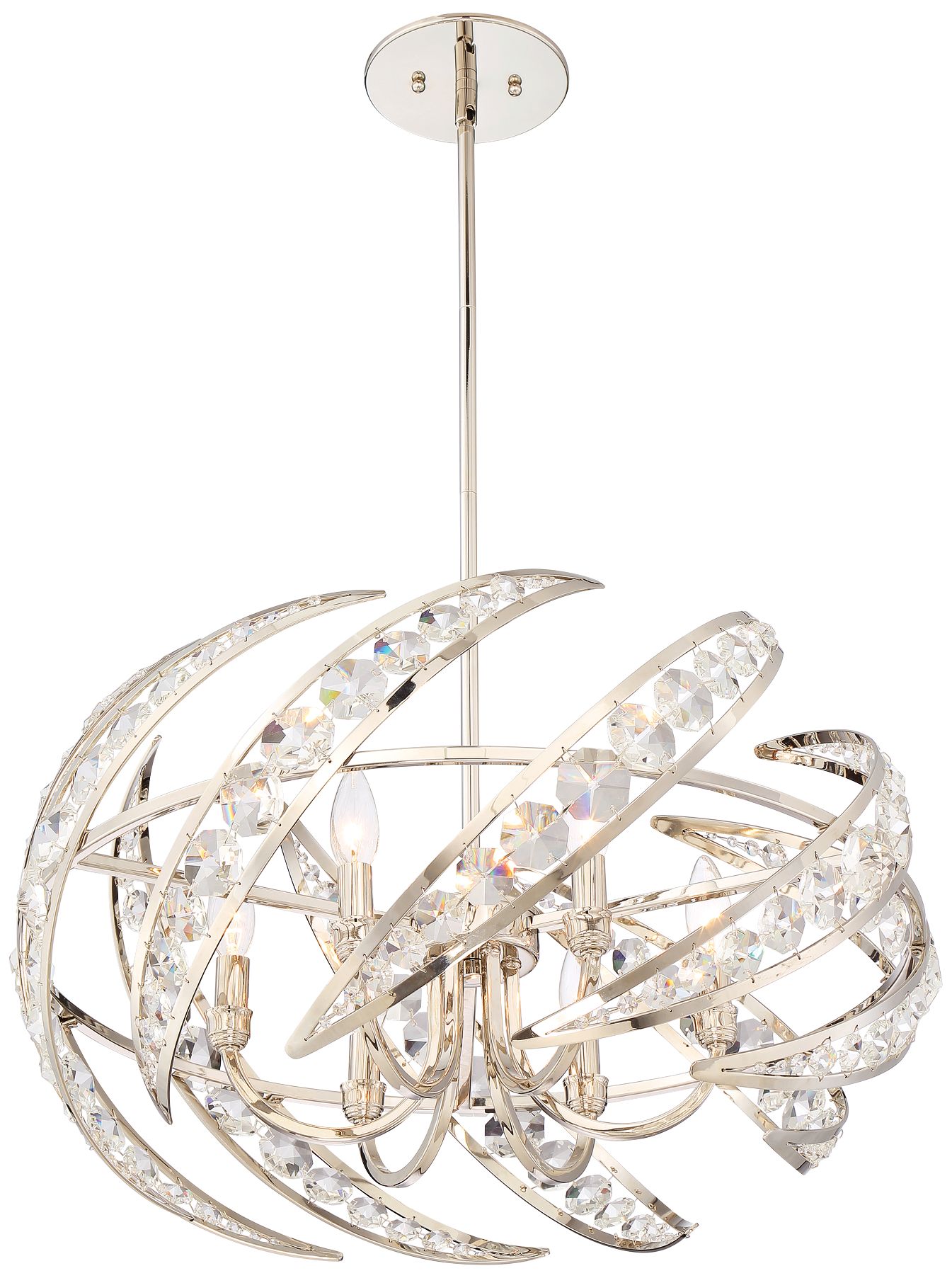 Platinum Crescent 24 1/2" Wide Nickel 6Light Pendant Light 18T67