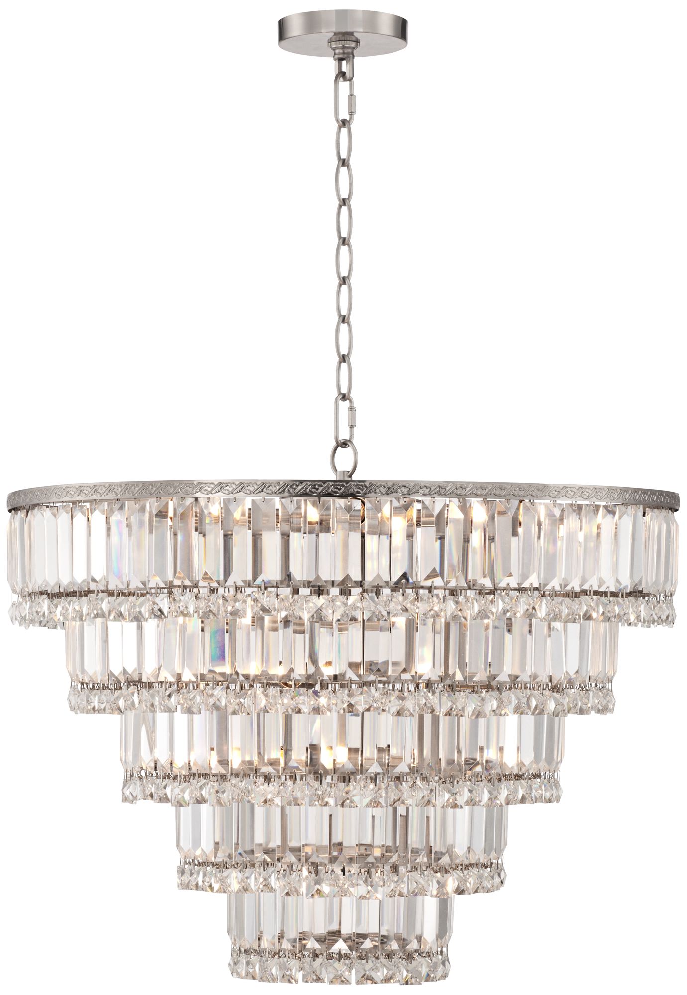 Magnificence Satin Nickel 24 1/2" Wide Crystal Chandelier 1D961