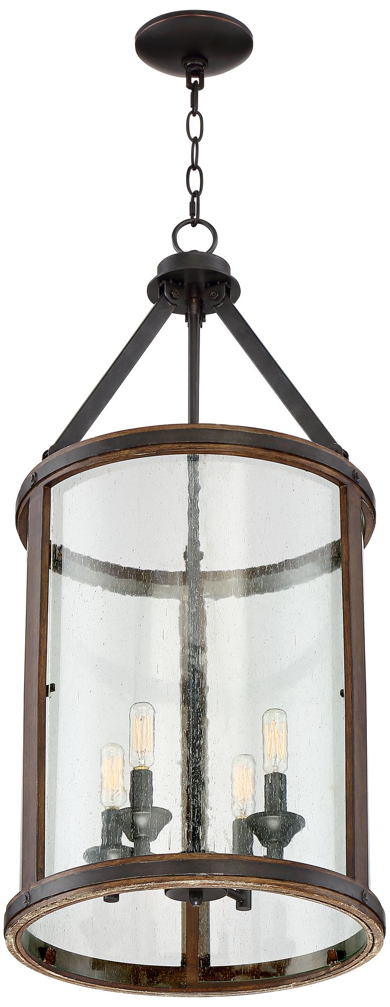 Gorham 16" Wide Wood and Metal 4Light Pendant Light 1F029 Lamps Plus