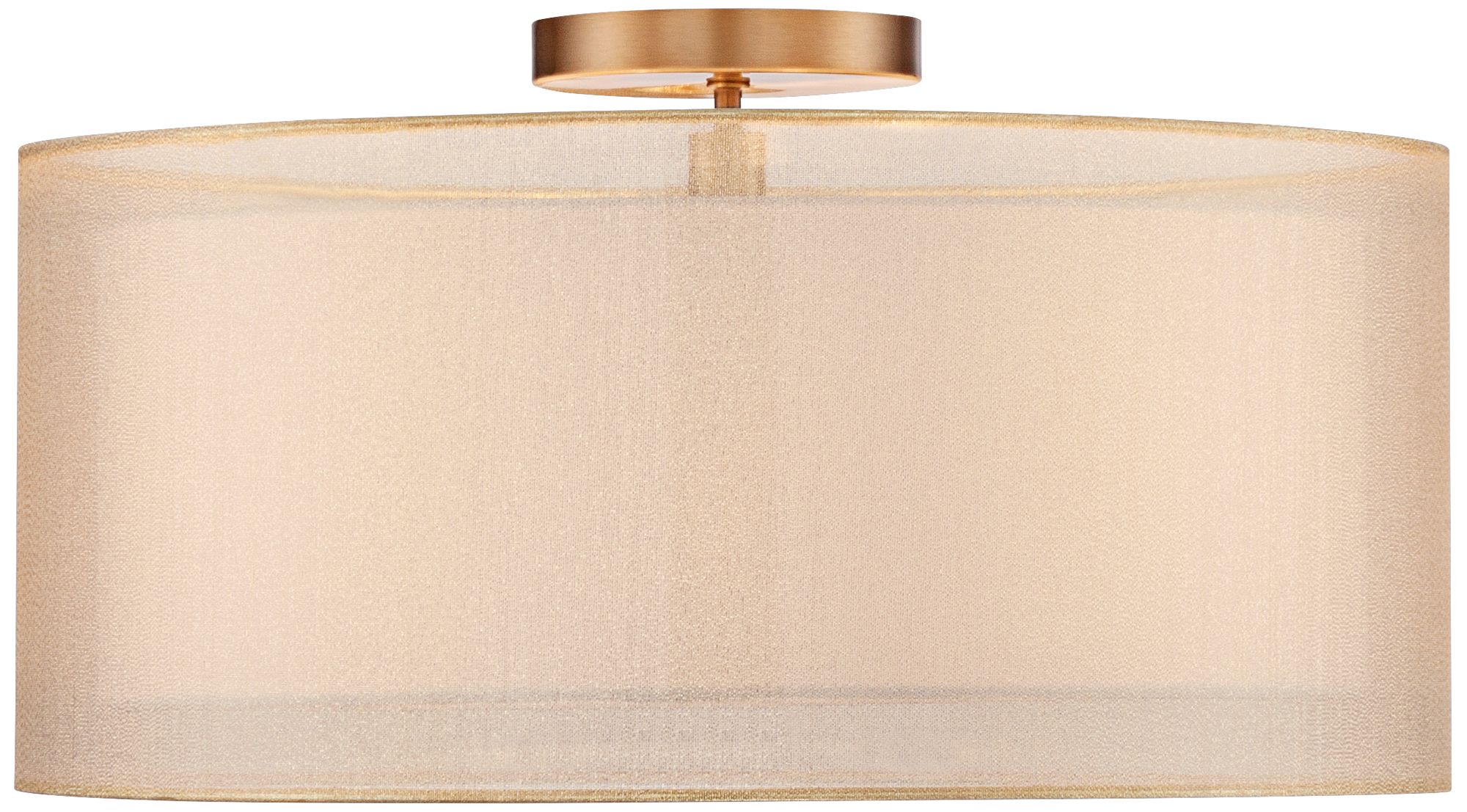 Possini Euro Double Drum 18" Wide Champagne Ceiling Light 1F072