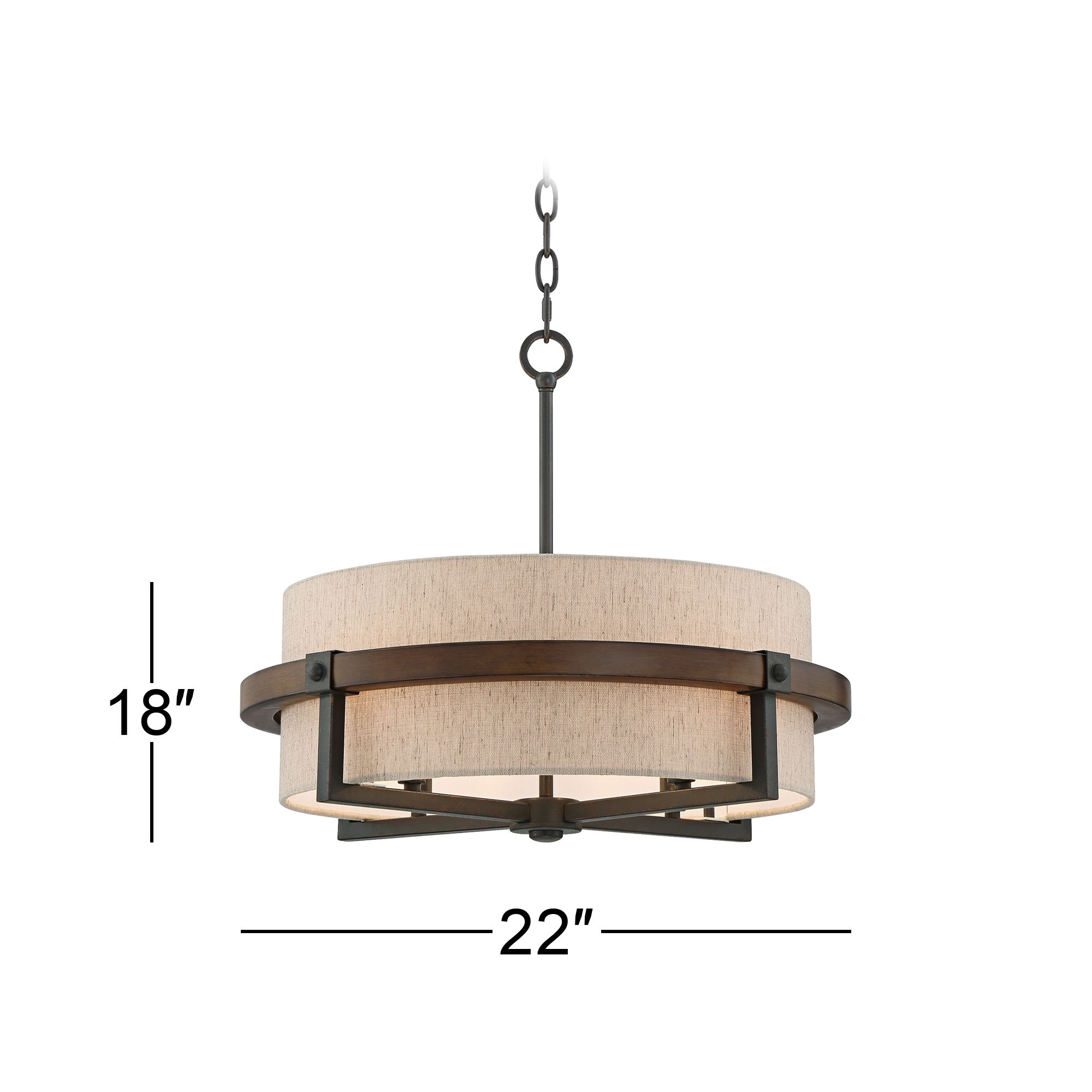 Castille 22" Wide Bronze Pendant Light 1G894 Lamps Plus