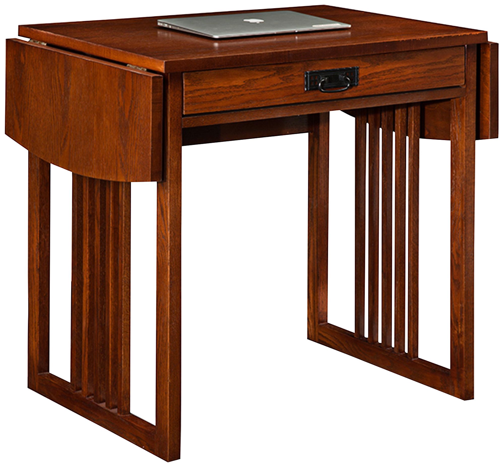 Small Mission Writing Desk Oak Mission Oak 47 1/2" Wide Drop Leaf Computer Writing Desk 1R159