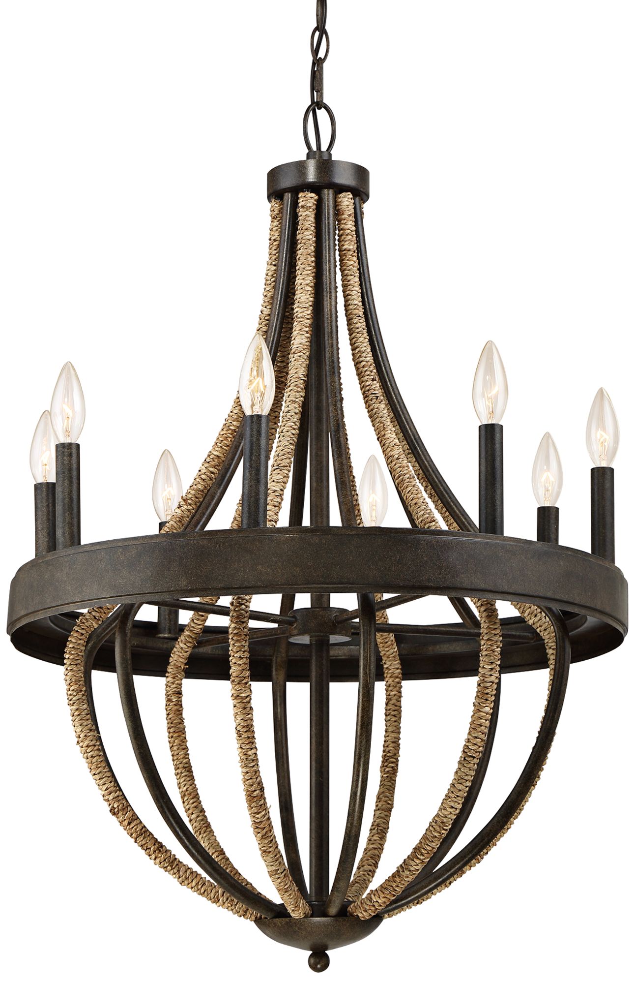 Quoizel Pembroke Bronze 22 1/2"W Natural Rope Chandelier 1T985