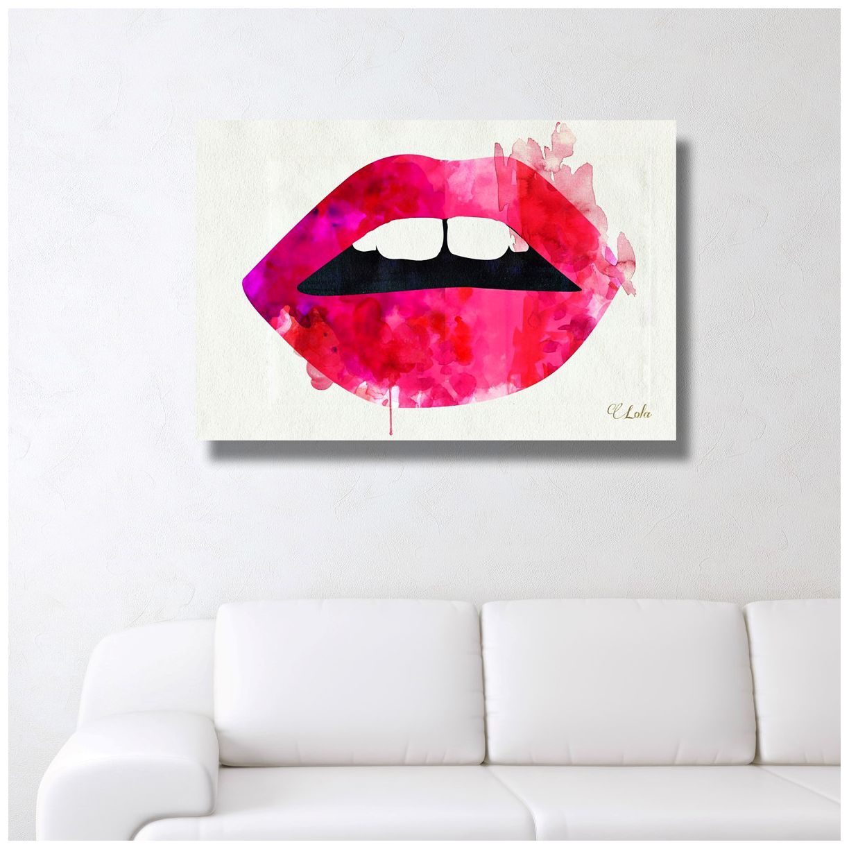 Oliver Gal Lola's Lips Canvas Wall Art 23H00 Lamps Plus