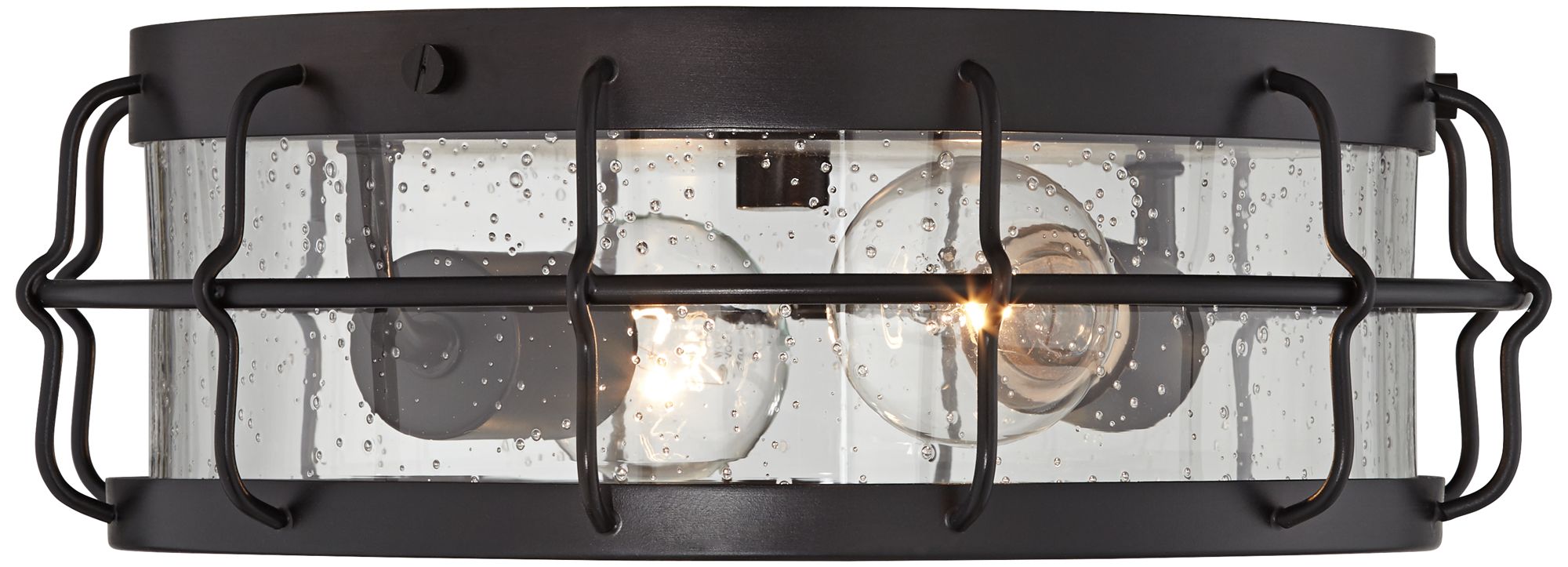 Aya 13 1/4" Wide Bronze Caged Metal Ceiling Light 24C15 Lamps Plus