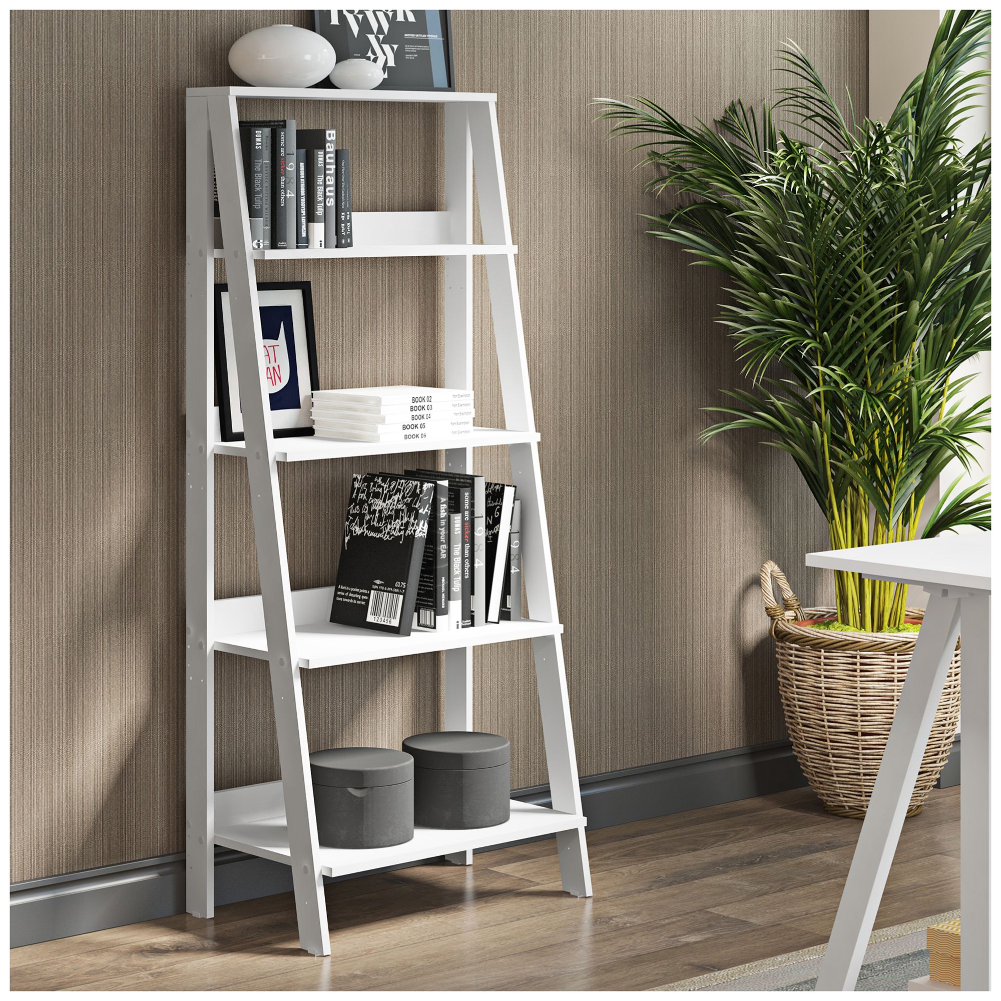 white ladder shelf