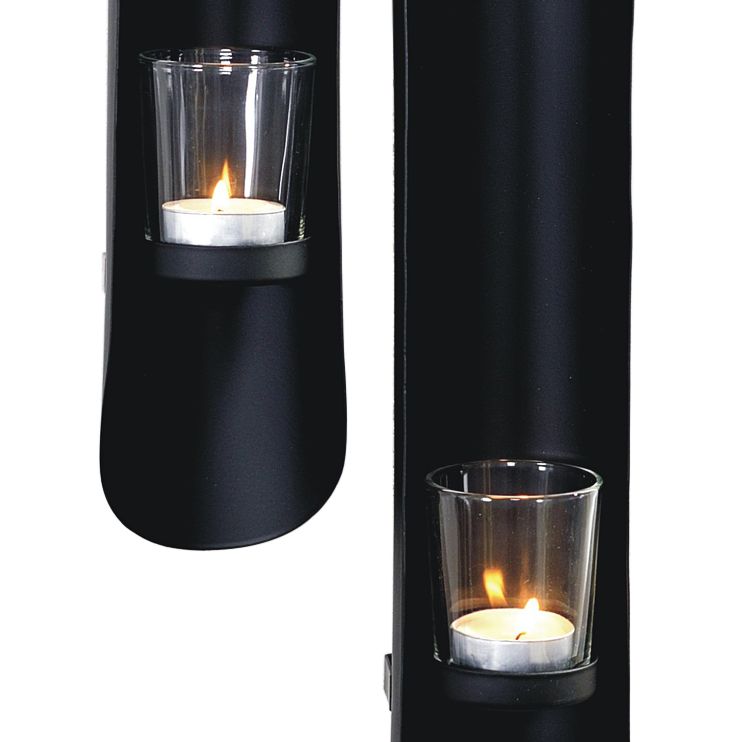Bold Black Wall Sconce Votive Candle Holders Set of 2 282A0 Lamps Plus