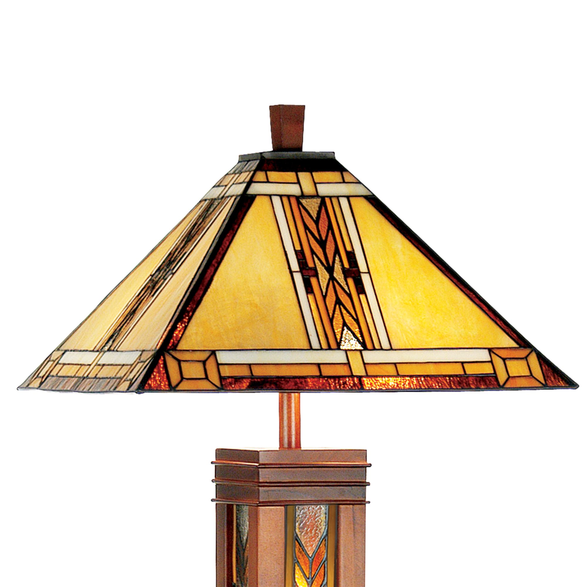 Walnut Mission Tiffany Style Night Light Floor Lamp 28662 Lamps Plus