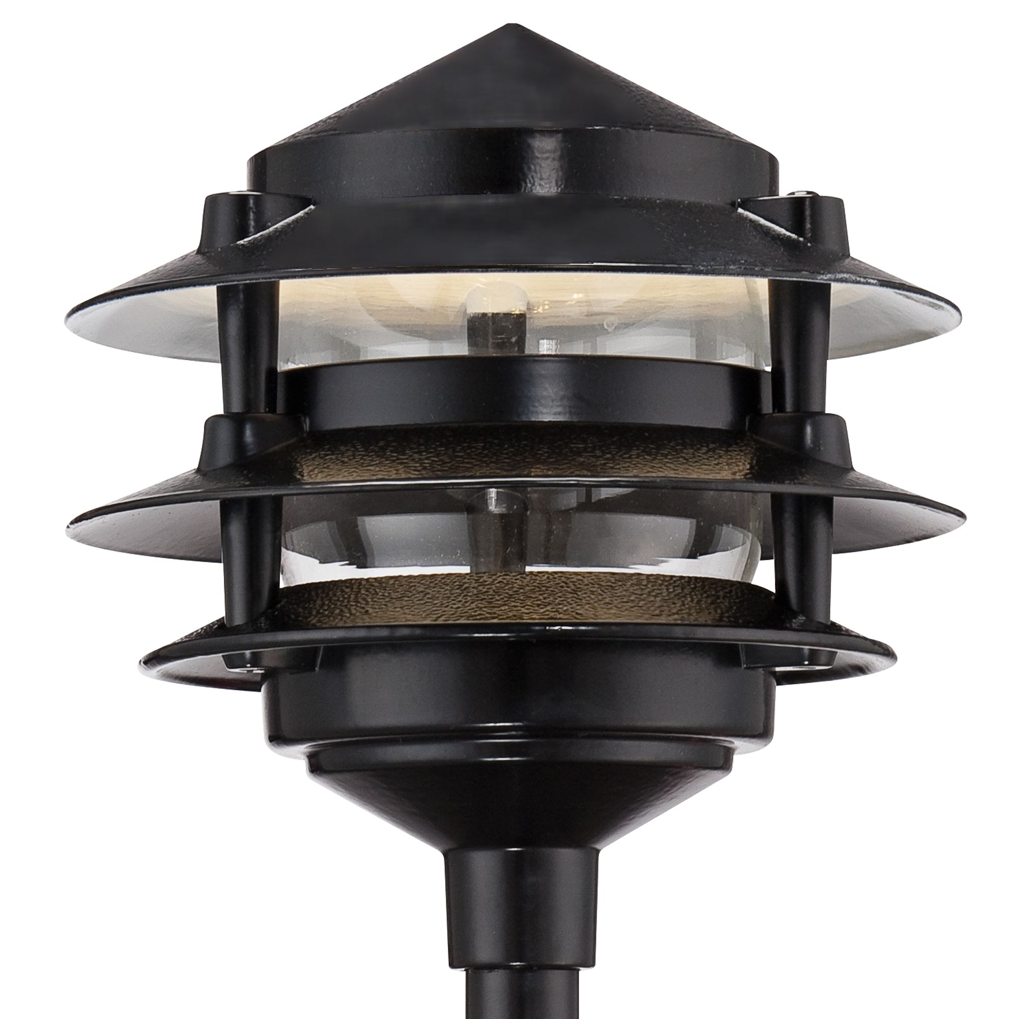 ThreeTier Pagoda 17 3/4"H Black LED Landscape Path Light 2C485