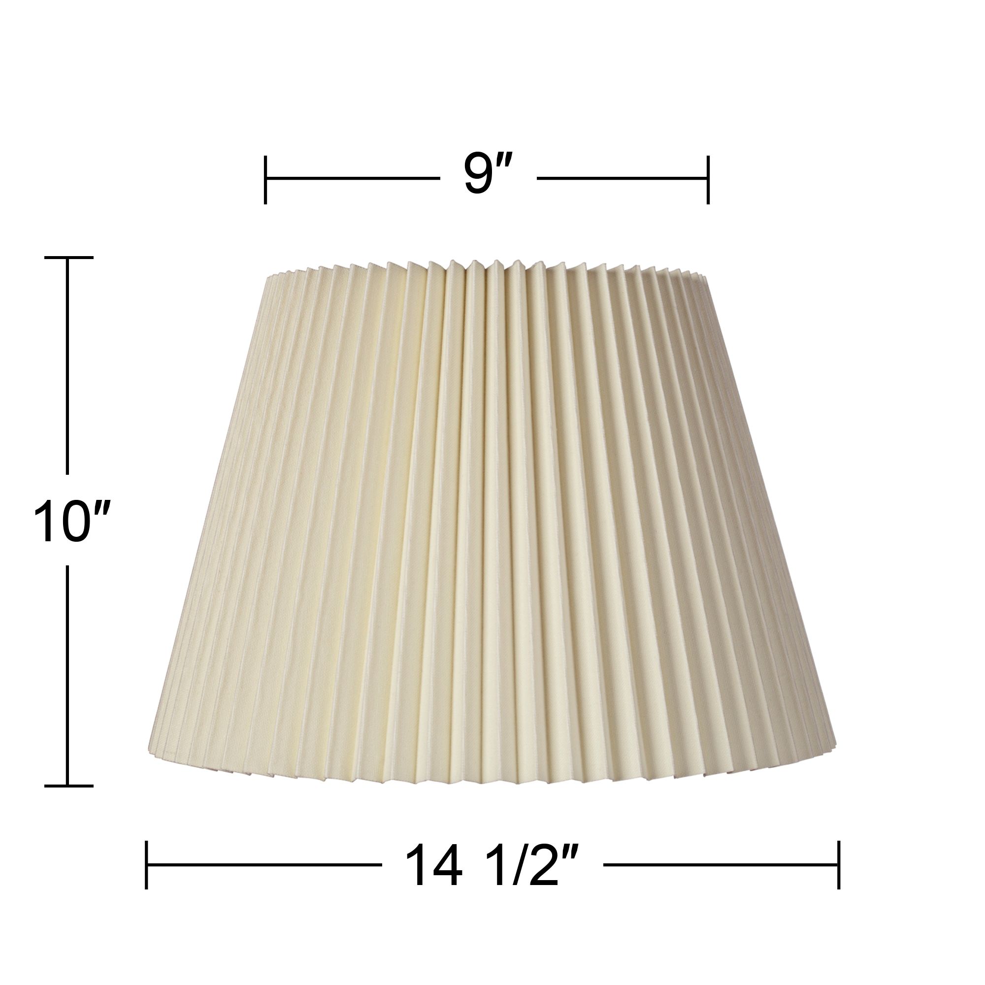 Ivory Linen Knife Pleat Lamp Shade 9x14.5x10 (Spider) 2M418 Lamps Plus