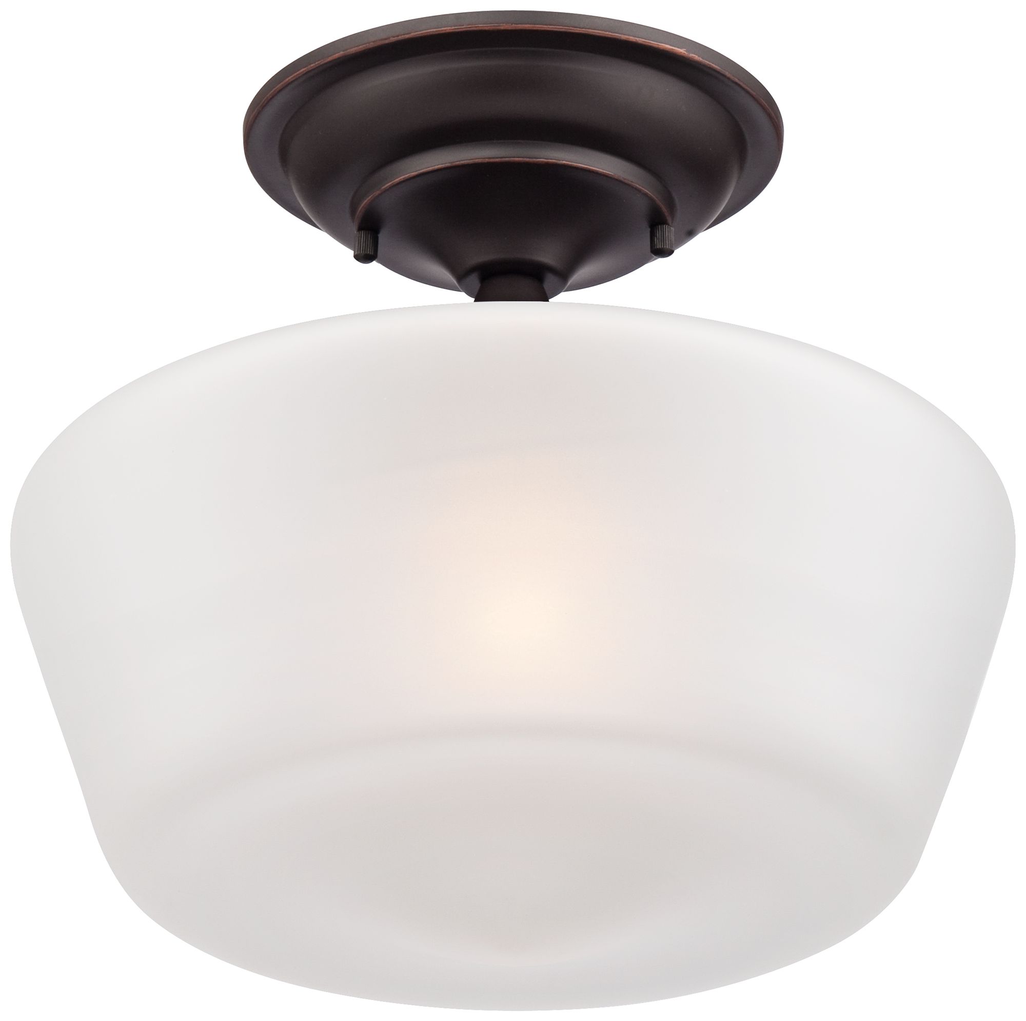 Schoolhouse Floating 12" Wide Bronze Opaque Ceiling Light 2M670