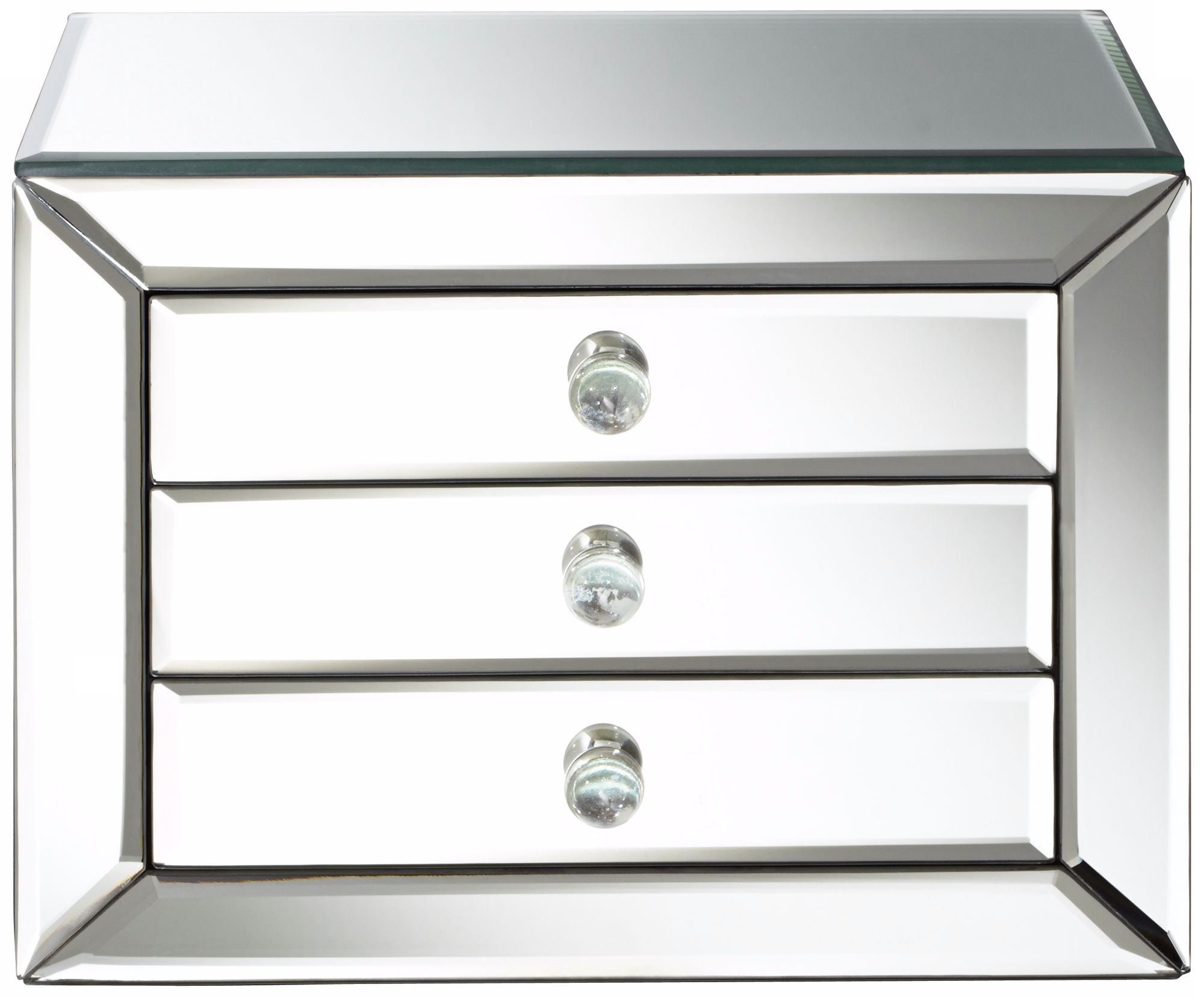 Mirrored Glass 3Drawer Jewelry Box 2P036 Lamps Plus