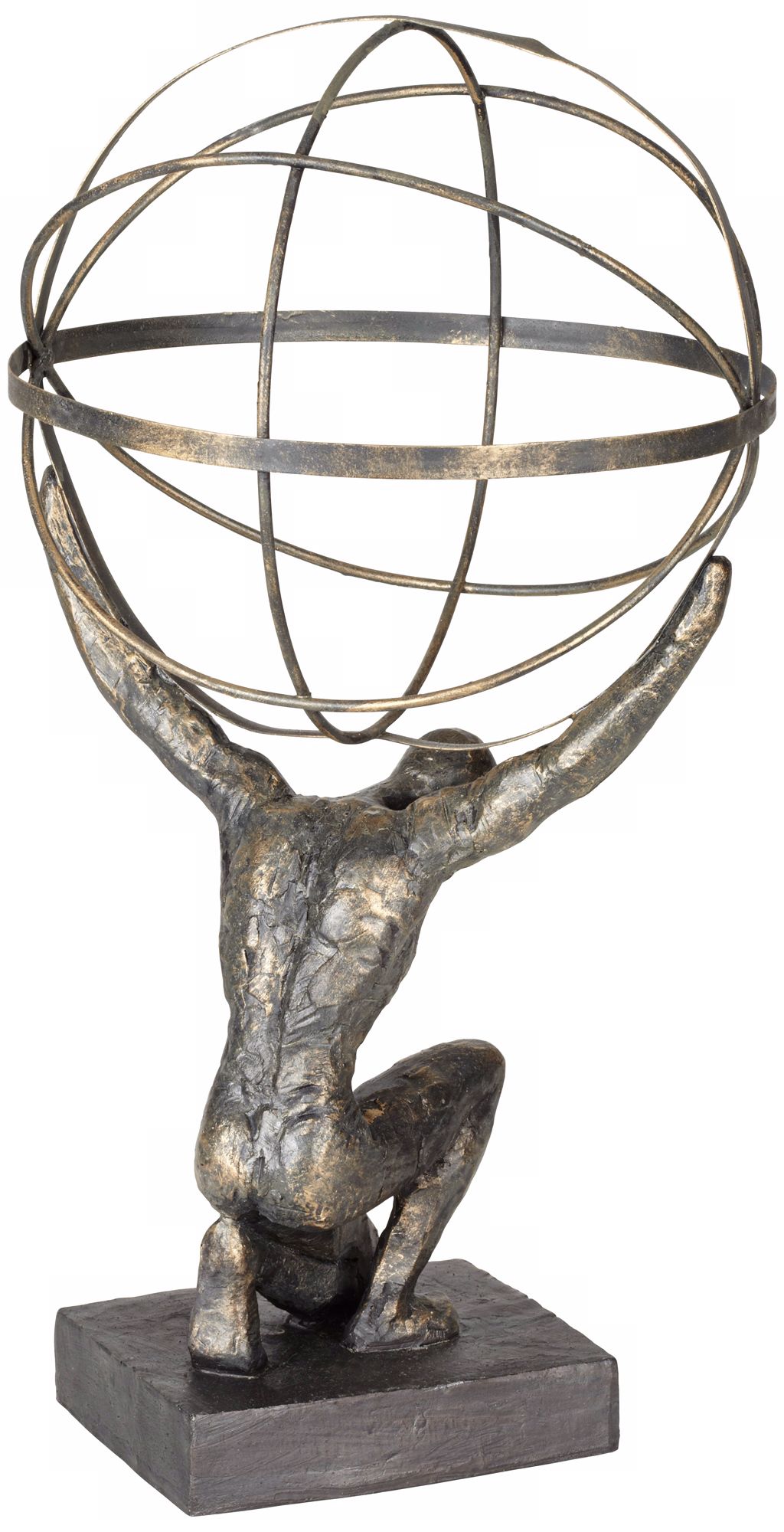 Atlas with Globe 17 1/4" High Bronze Sculpture 2X035 Lamps Plus