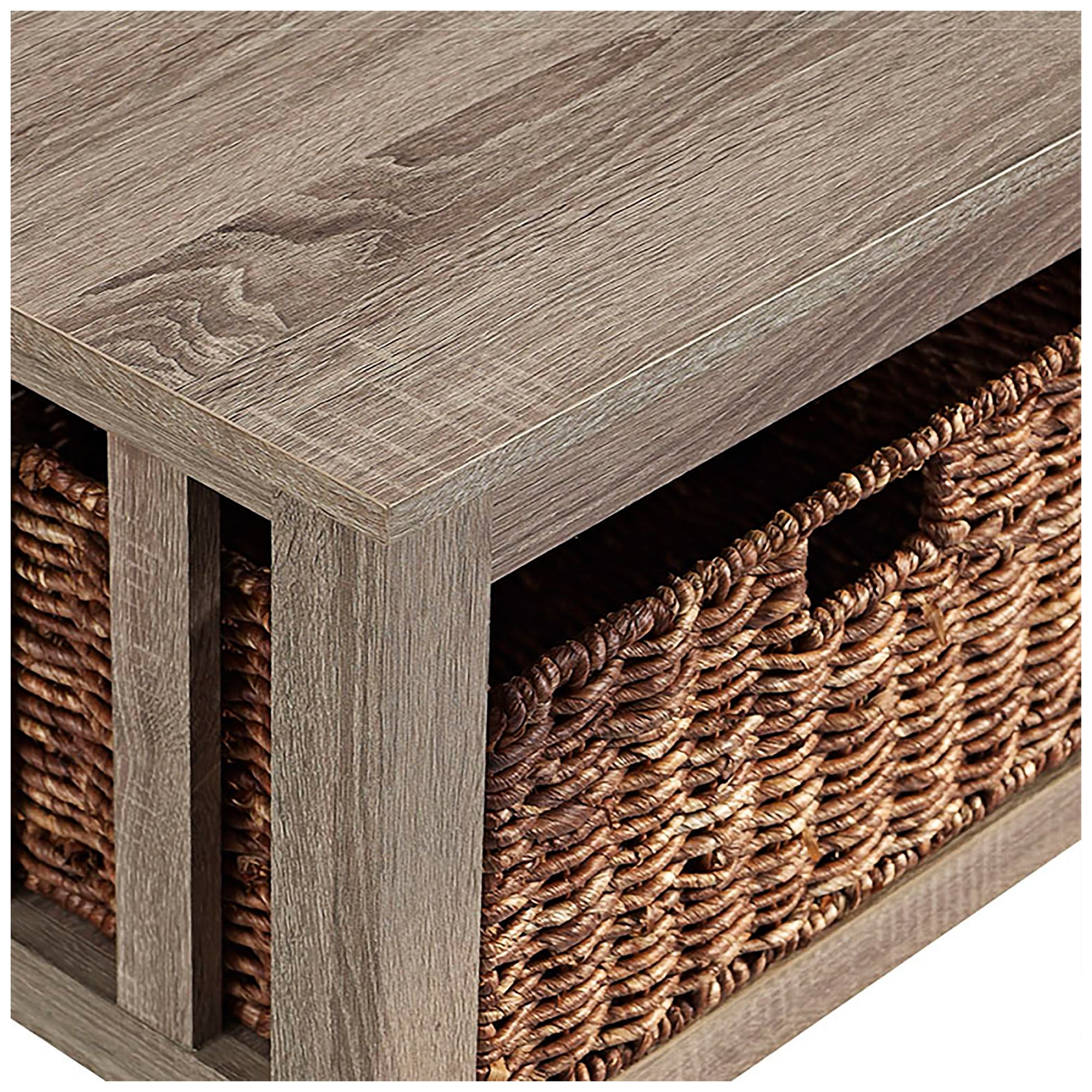 Mission Style Vanity Set With Mirrored Storage Compartment