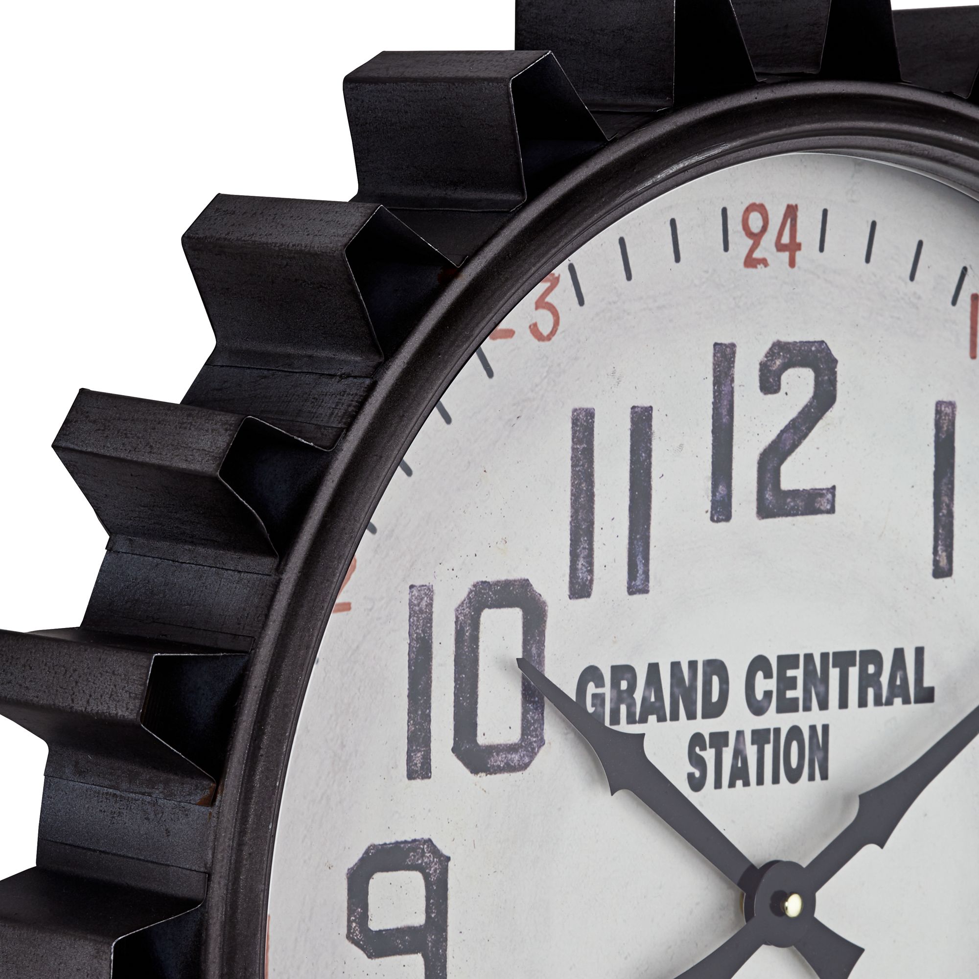 Industrial Gear 23 1/2" Rail Station Round Wall Clock 31D71 Lamps Plus