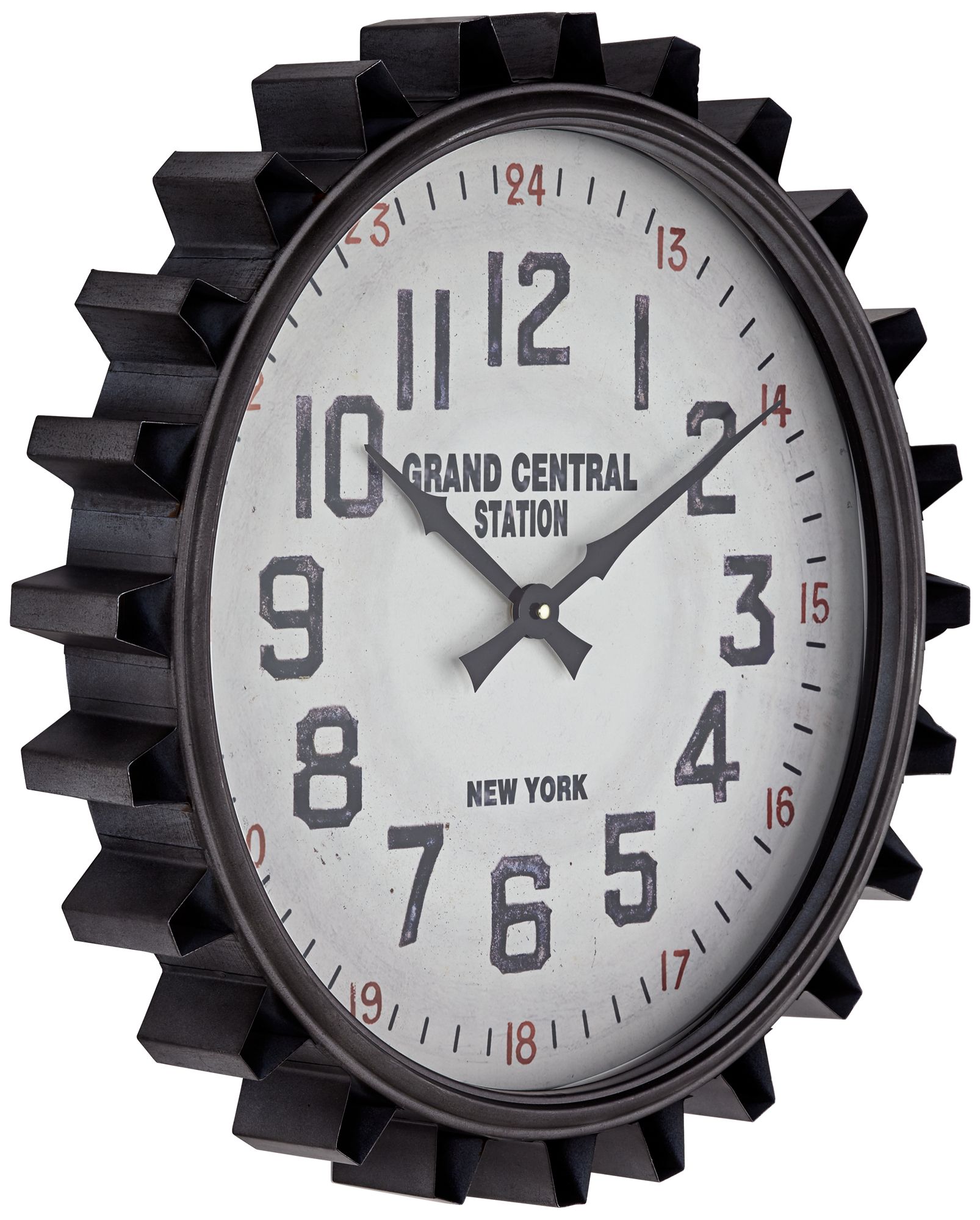 Industrial Gear 23 1/2" Round Metal Wall Clock 31D71 Lamps Plus