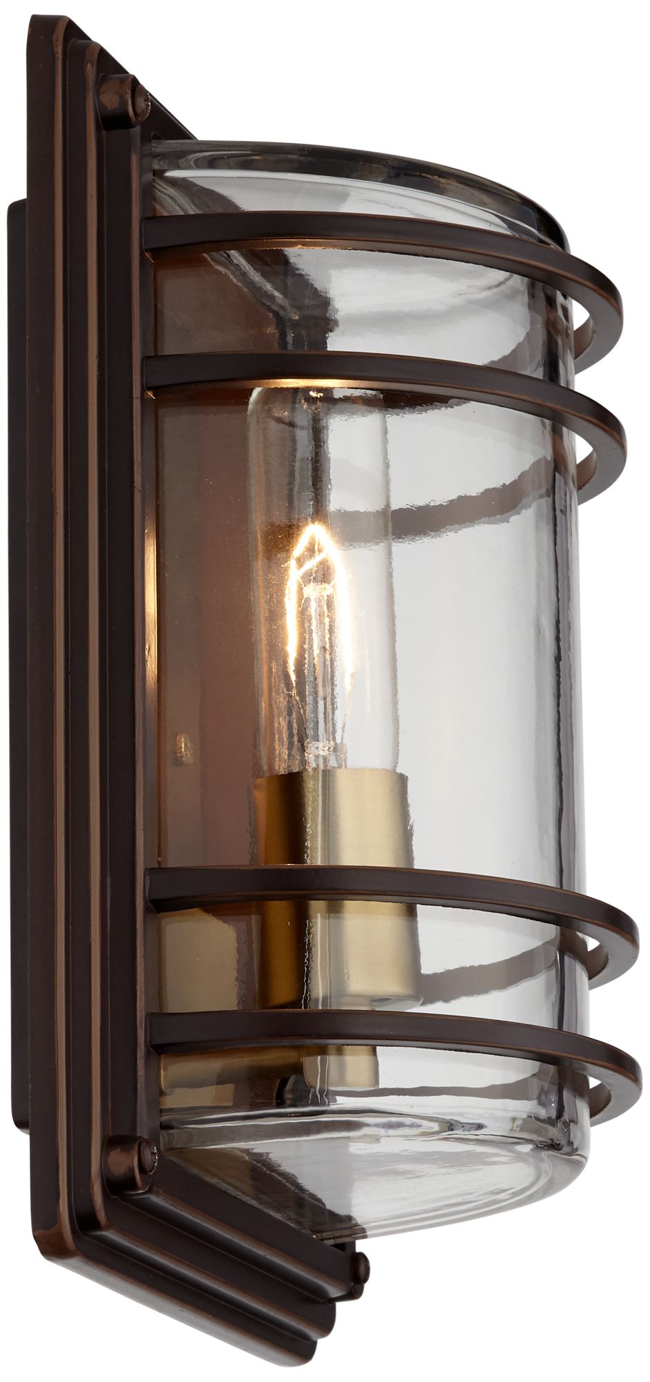 Habitat 11" High Bronze and Warm Brass Outdoor Wall Light Set of 2