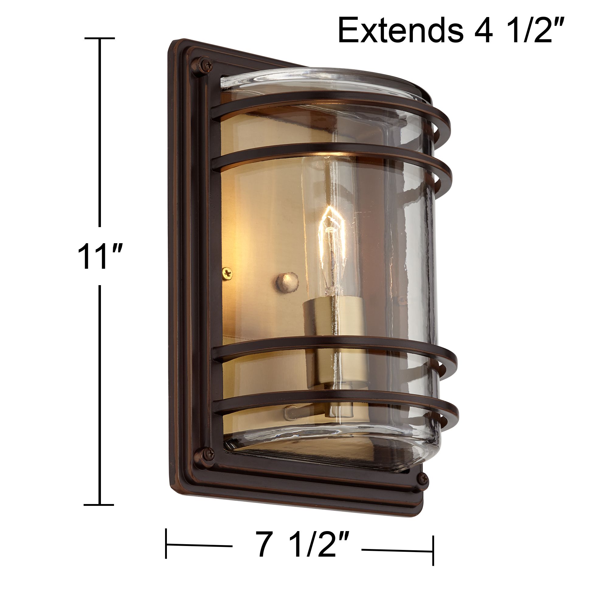 Habitat 11" High Bronze and Warm Brass Outdoor Wall Light Set of 2
