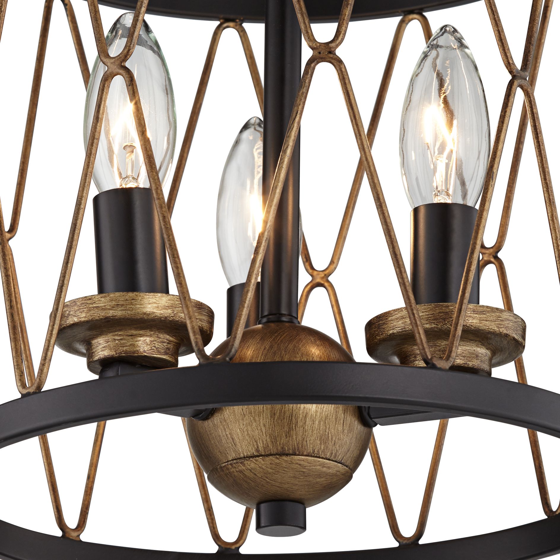 Daniel 9" Wide Matte Black and Gold 3Light Ceiling Light 33F67