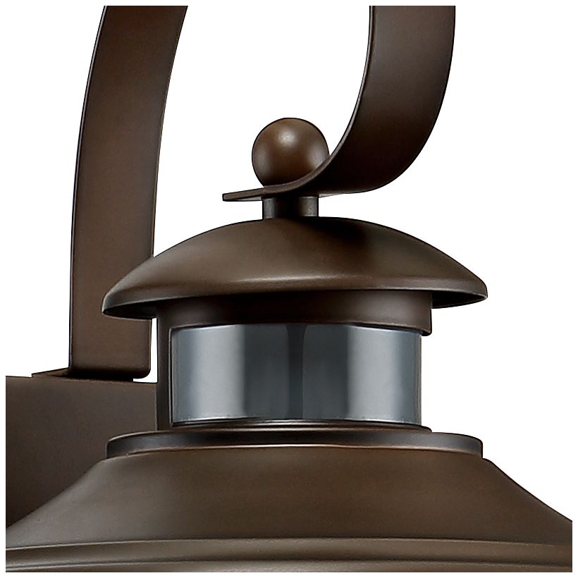 Hogan 14" High Bronze Motion Sensor Outdoor Wall Light 33H92 Lamps