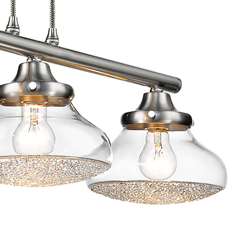 Asha 32" Wide Pewter 3Light Island Pendant 33R26 Lamps Plus