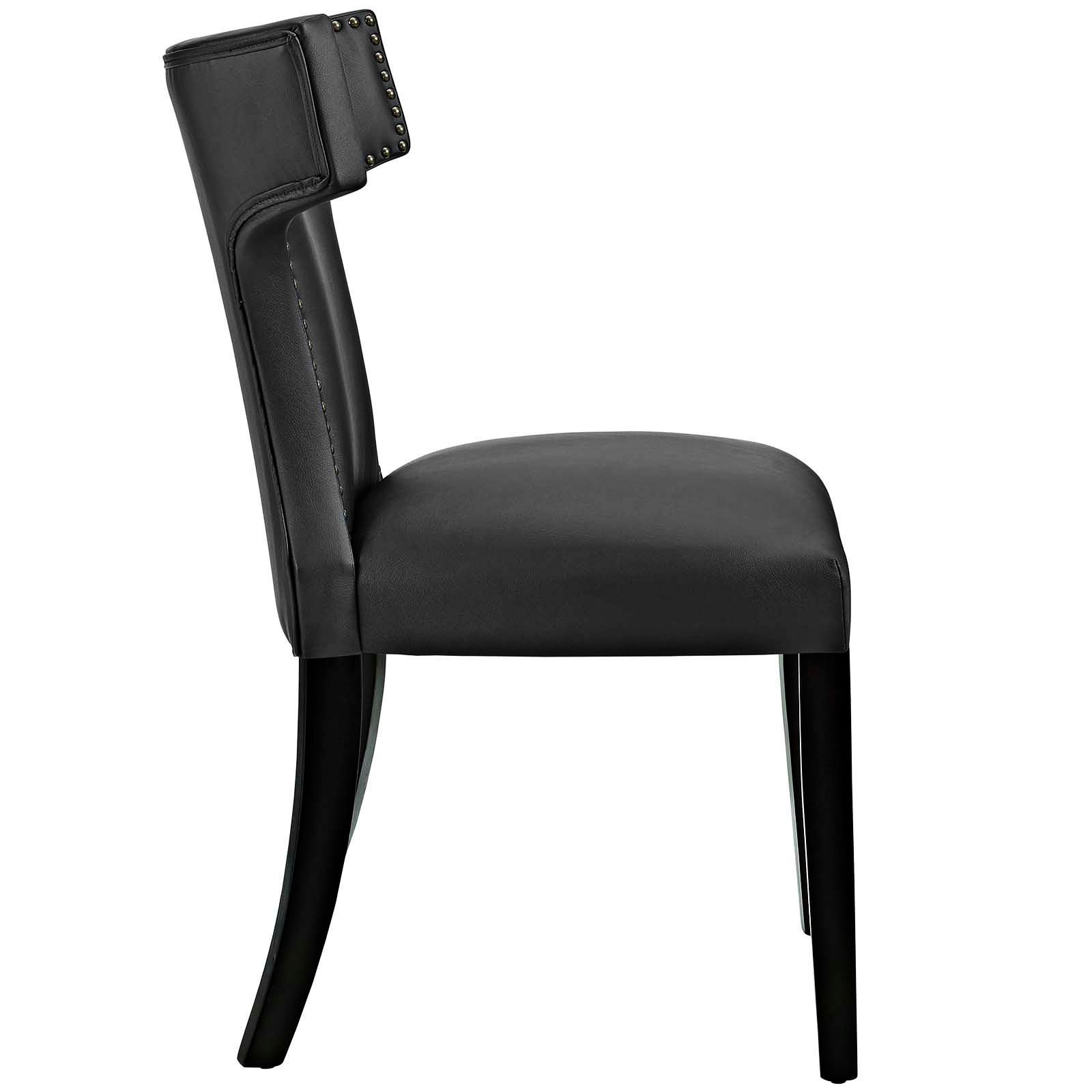Curve Black Vinyl Dining Chair 33T41 Lamps Plus