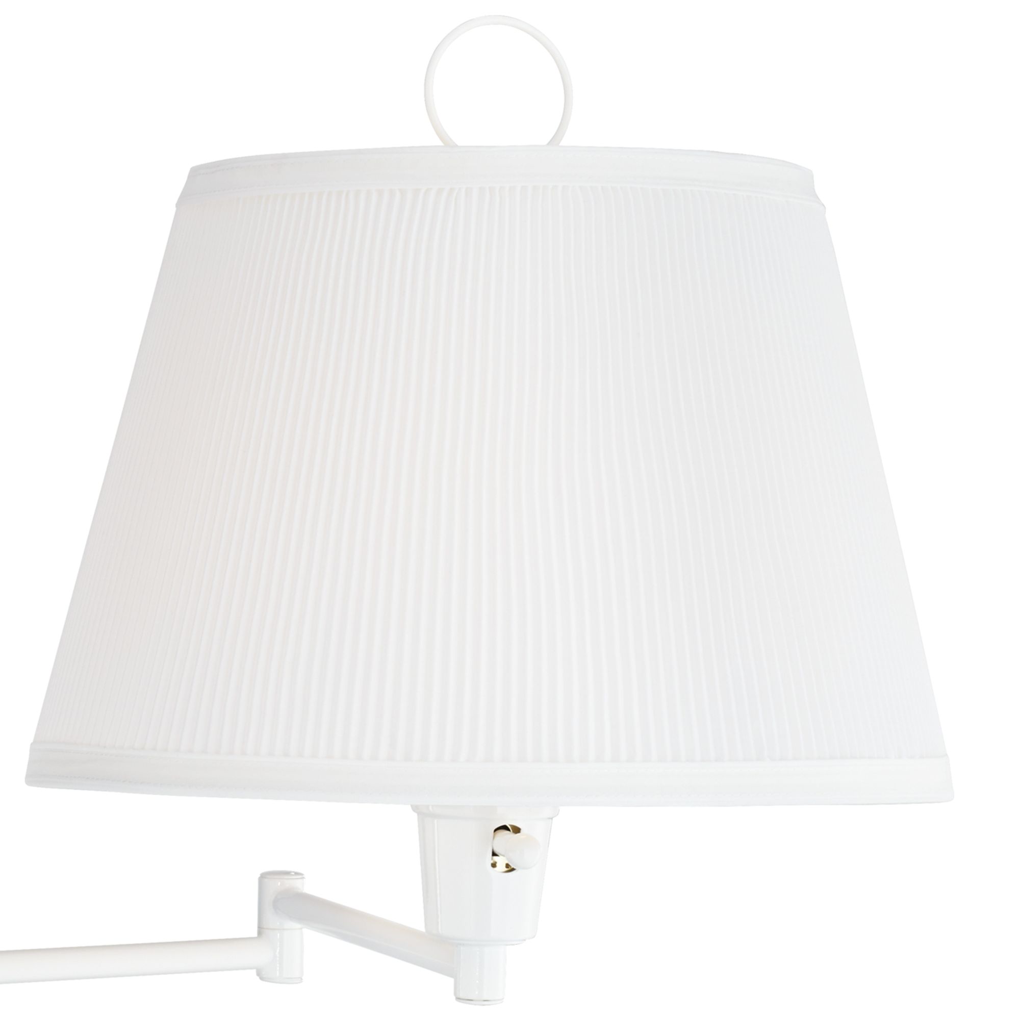 White Swing Arm Plugin Wall Lamp by Barnes and Ivy