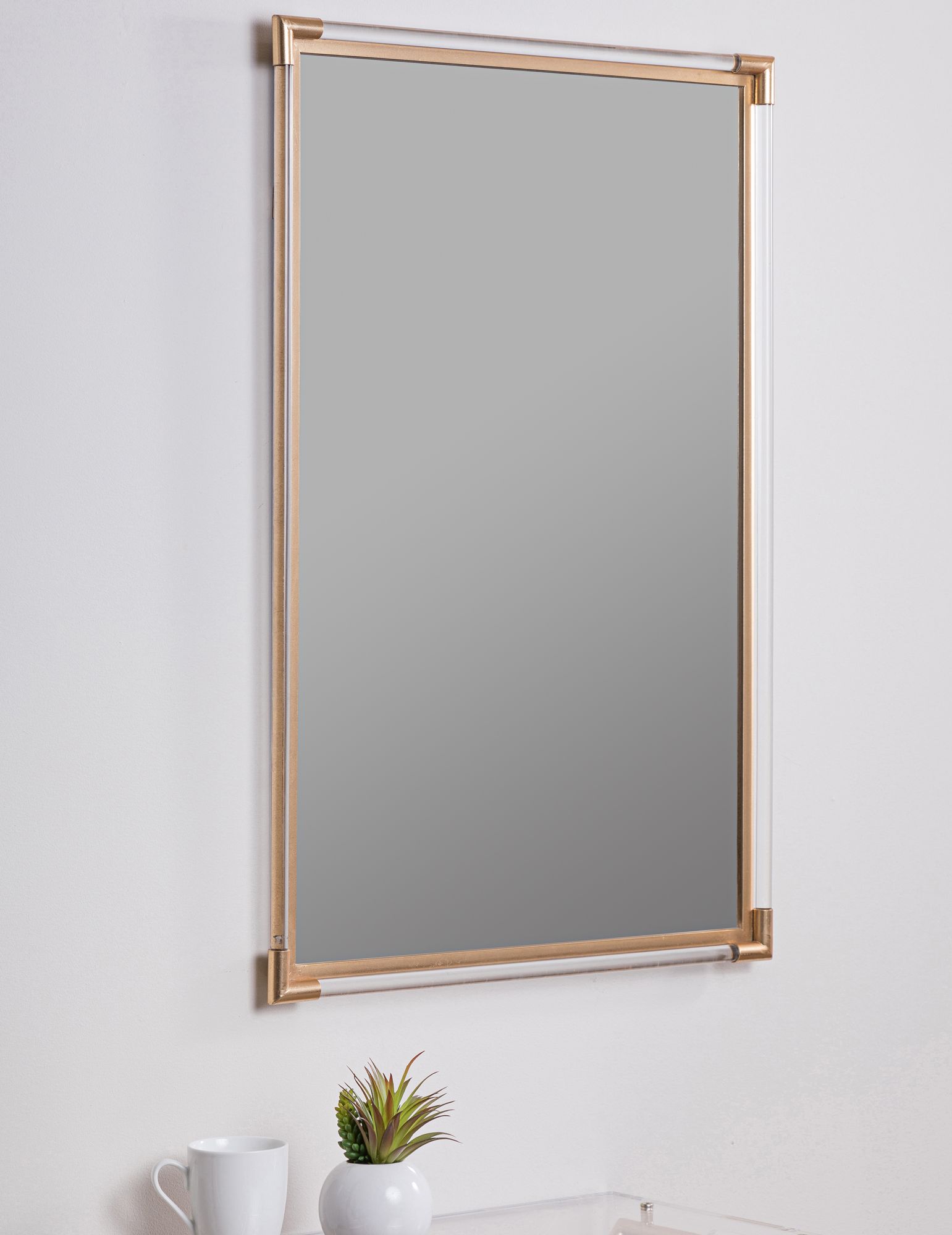 Keesey Acrylic and Gold 24" x 36" Wall Mirror 34X20 Lamps Plus