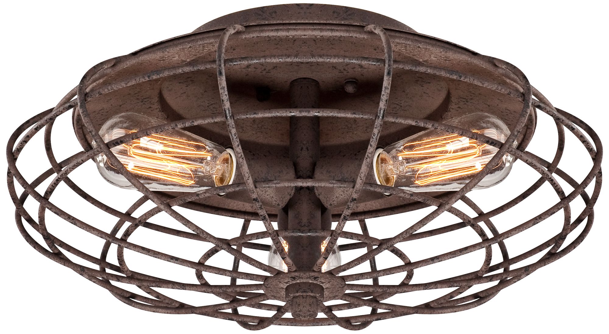 Industrial Cage Dark Rust 18 1/2"W LED Ceiling Light Fixture 35F25