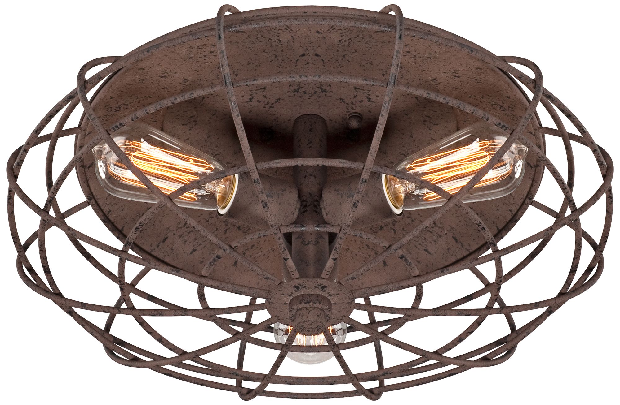 Industrial Cage Dark Rust 18 1/2"W LED Ceiling Light Fixture 35F25