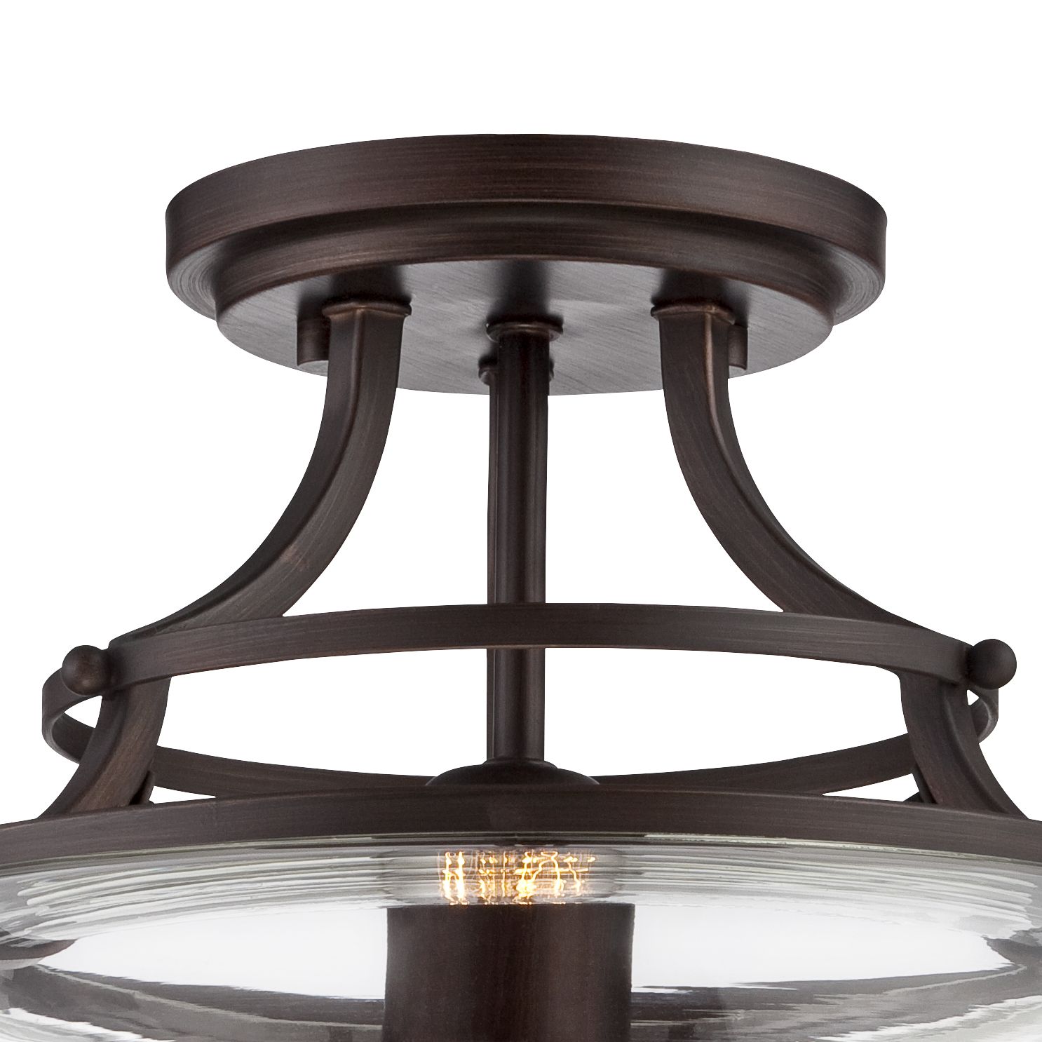 Charleston Bronze 13 1/2" Wide Clear Glass LED Ceiling Light 35F36