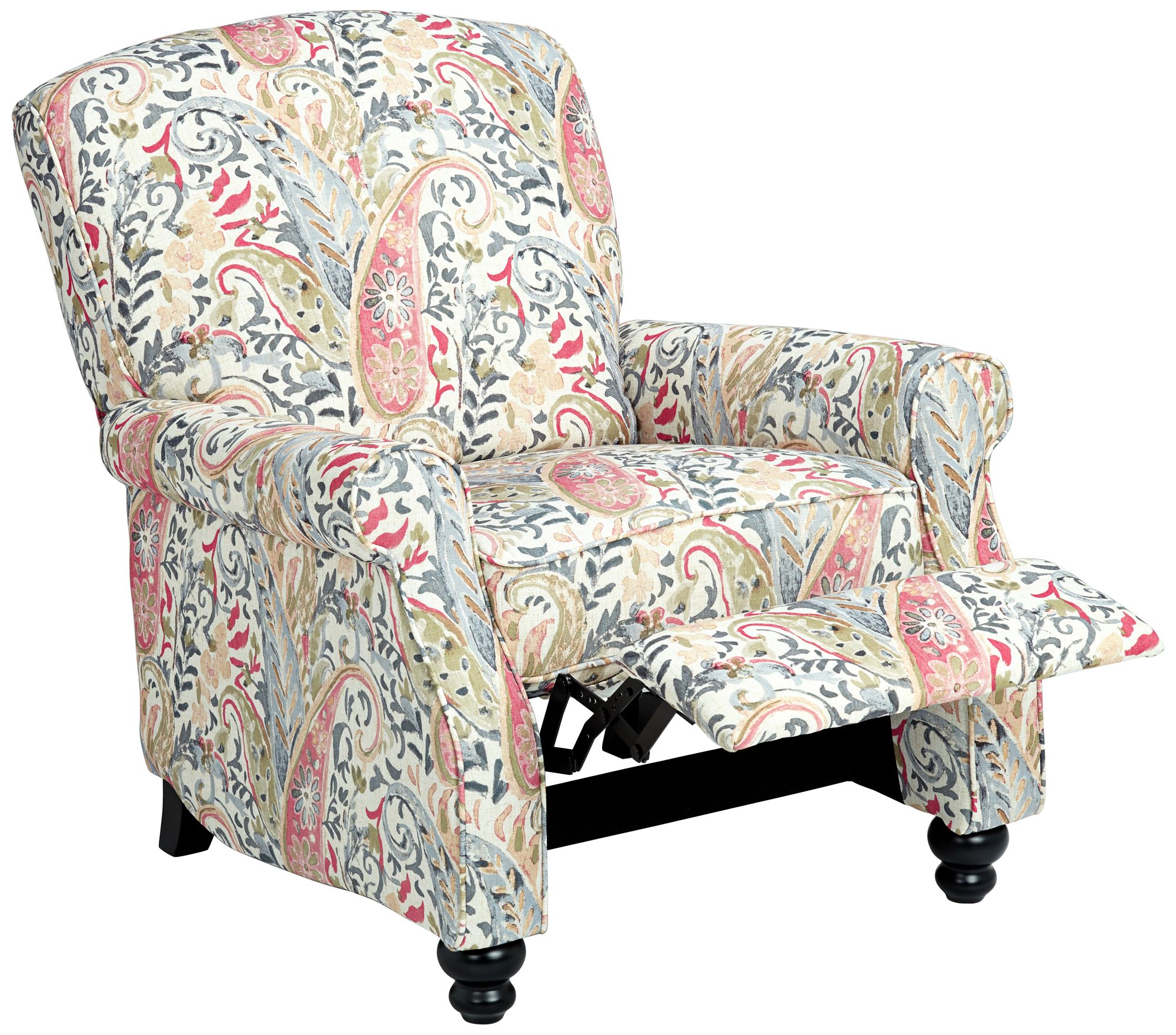 Ethel Coral Paisley Push Back Recliner Chair 35M35 Lamps Plus