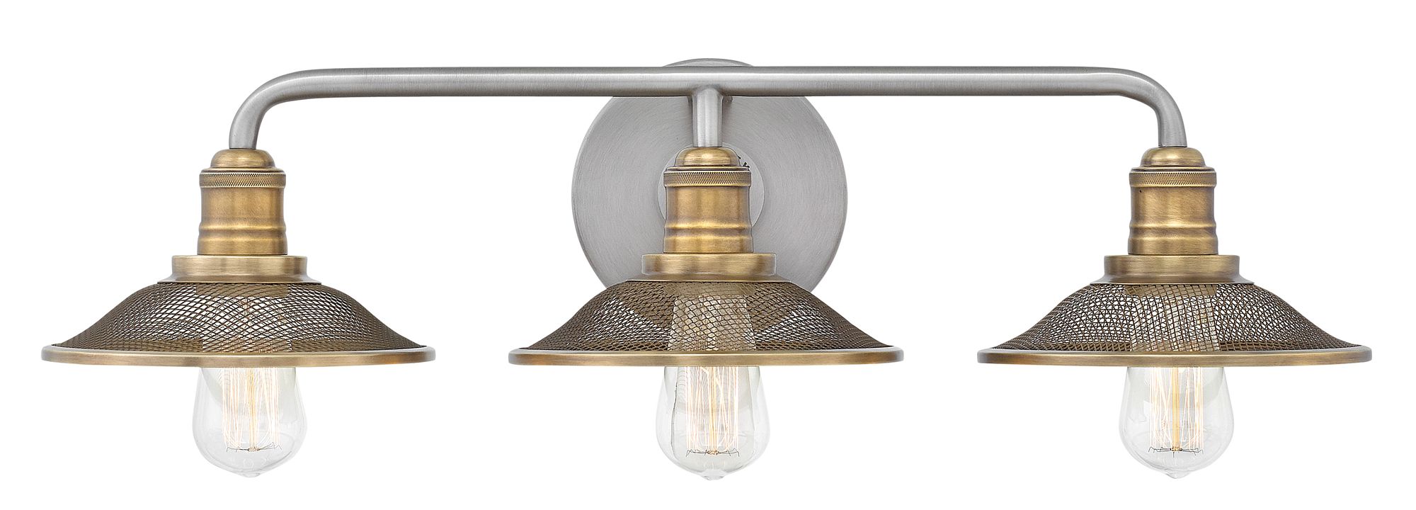 Hinkley Rigby 27" Wide Antique Nickel 3Light Bath Light 37Y24