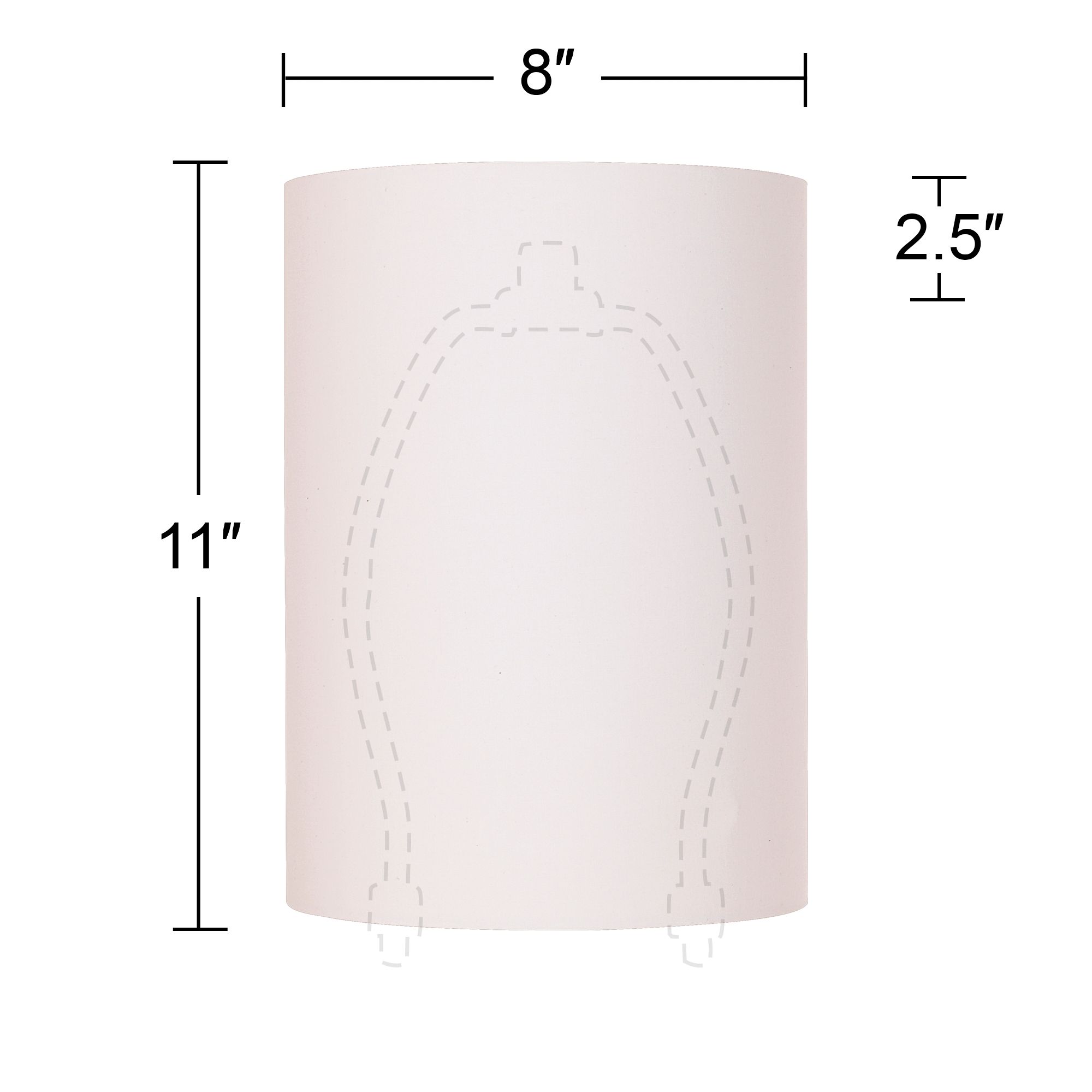 White Cotton Small Drum Cylinder Shade 8x8x11 (Spider) 39E73 Lamps