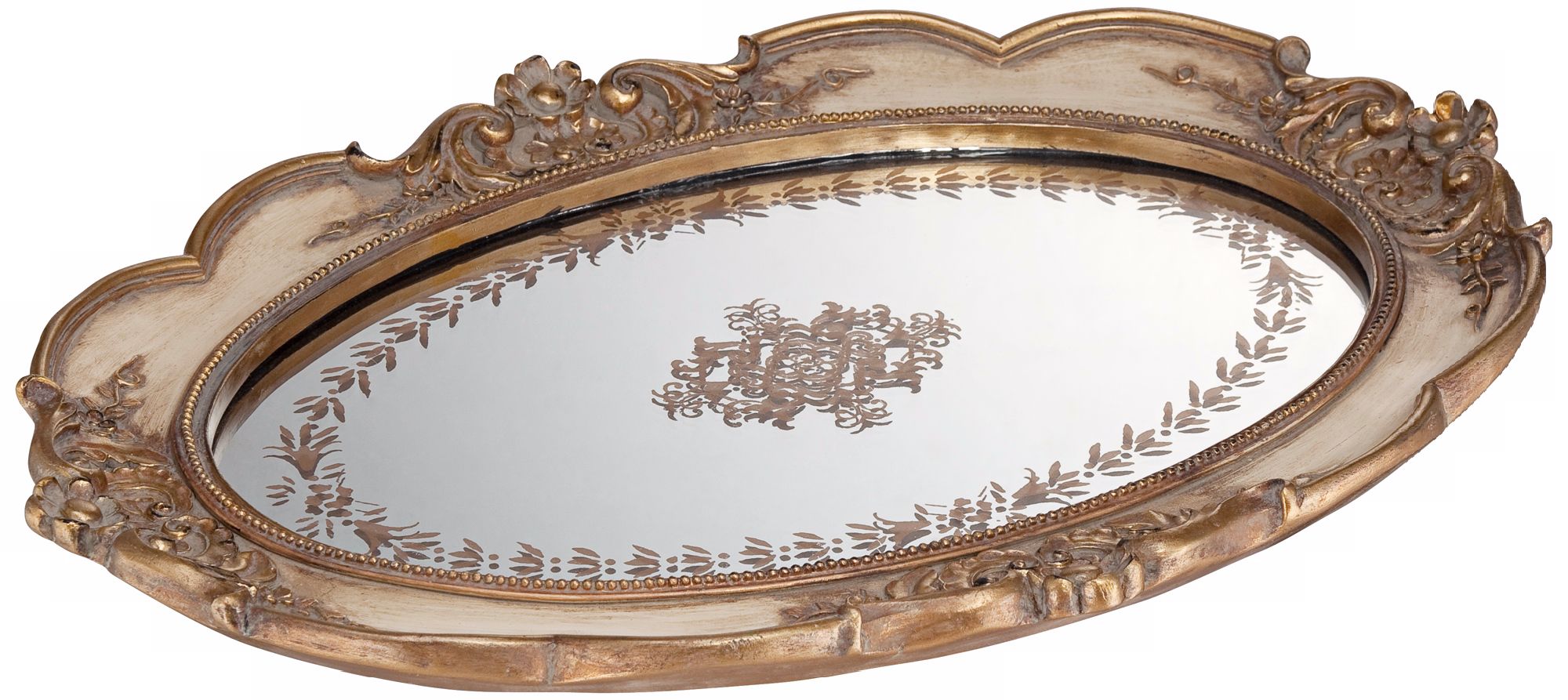 Iberia Gold Mirrored Decorative Tray 3Y188 Lamps Plus