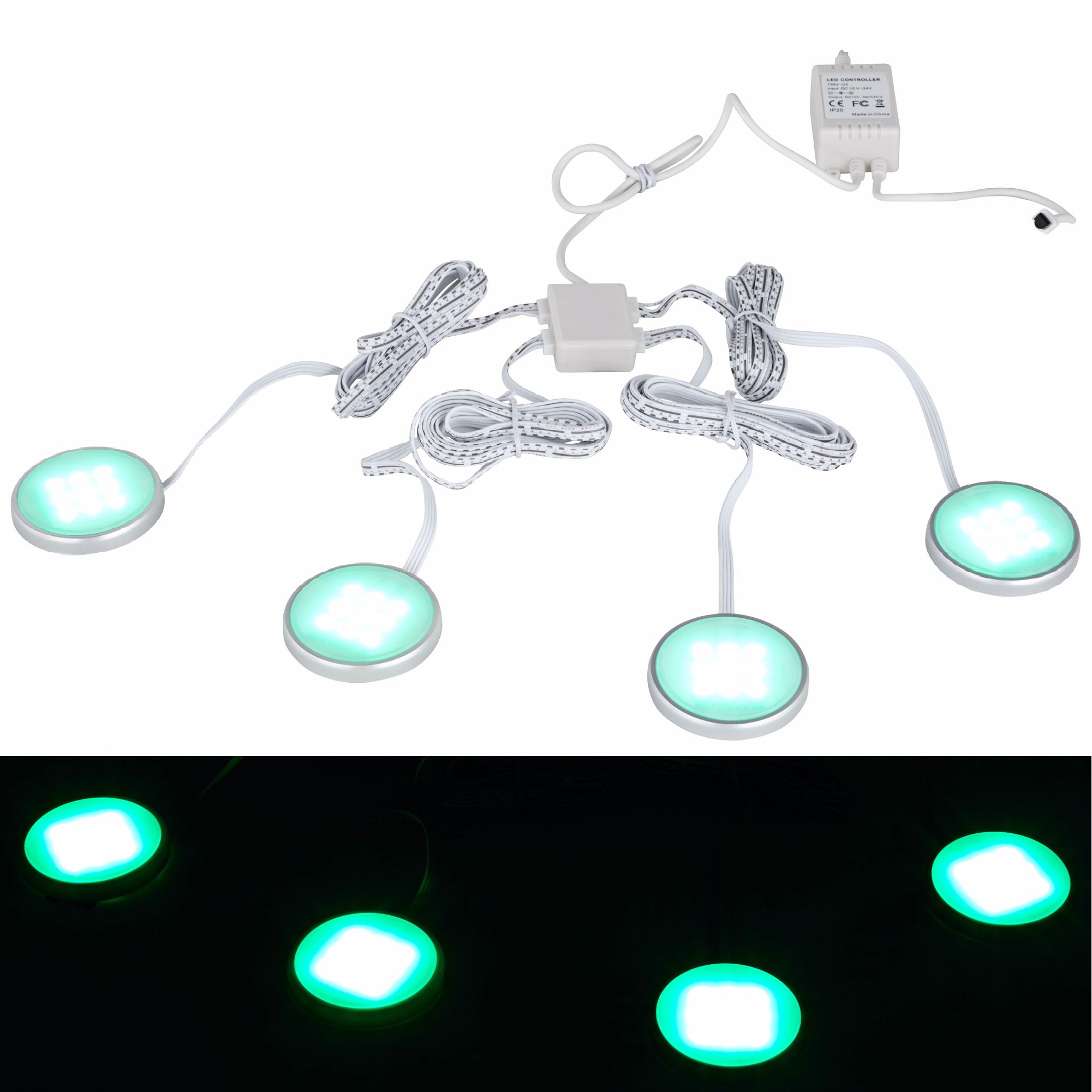 Colored LED Puck Light Kit 3Y359 Lamps Plus