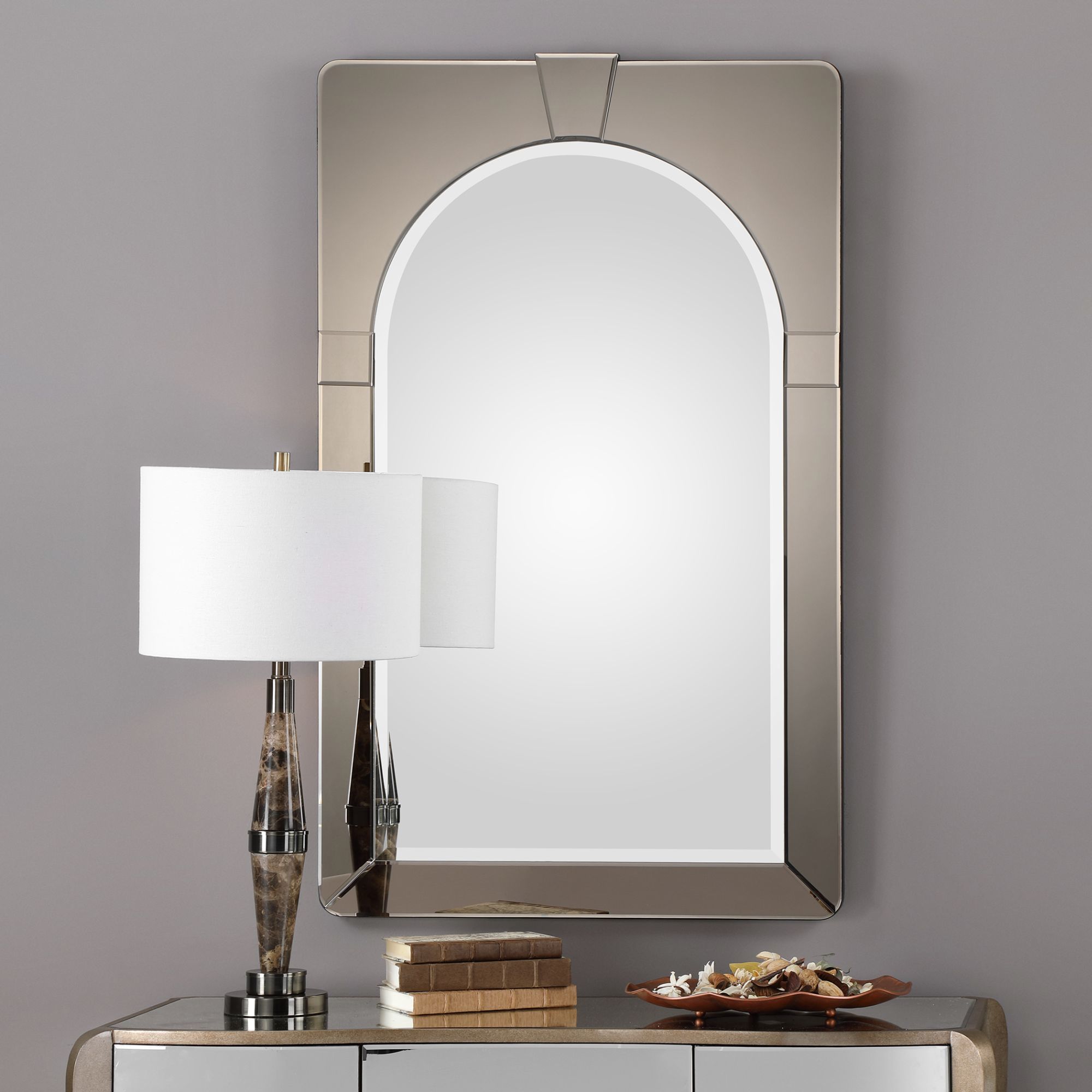 Uttermost Paria Dark Antiqued Glass 30" x 50" Wall Mirror 40R36