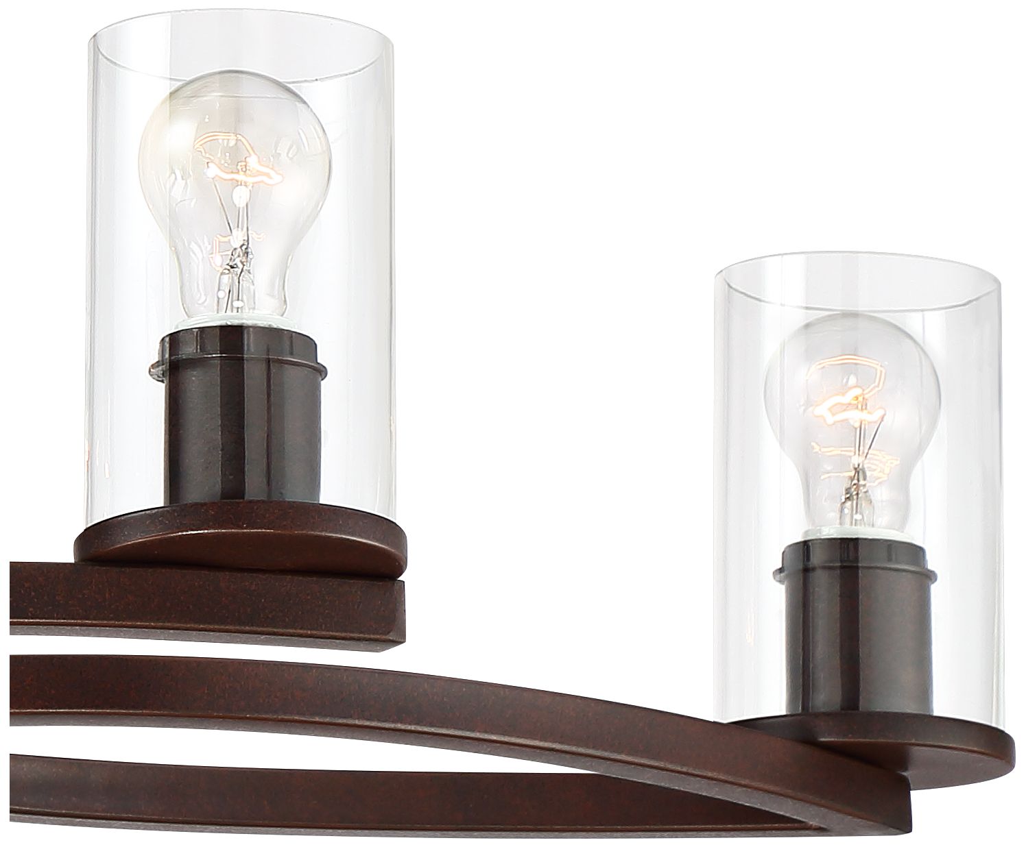 Fairport Bronze and Clear Glass 6Light Island Chandelier 40W93