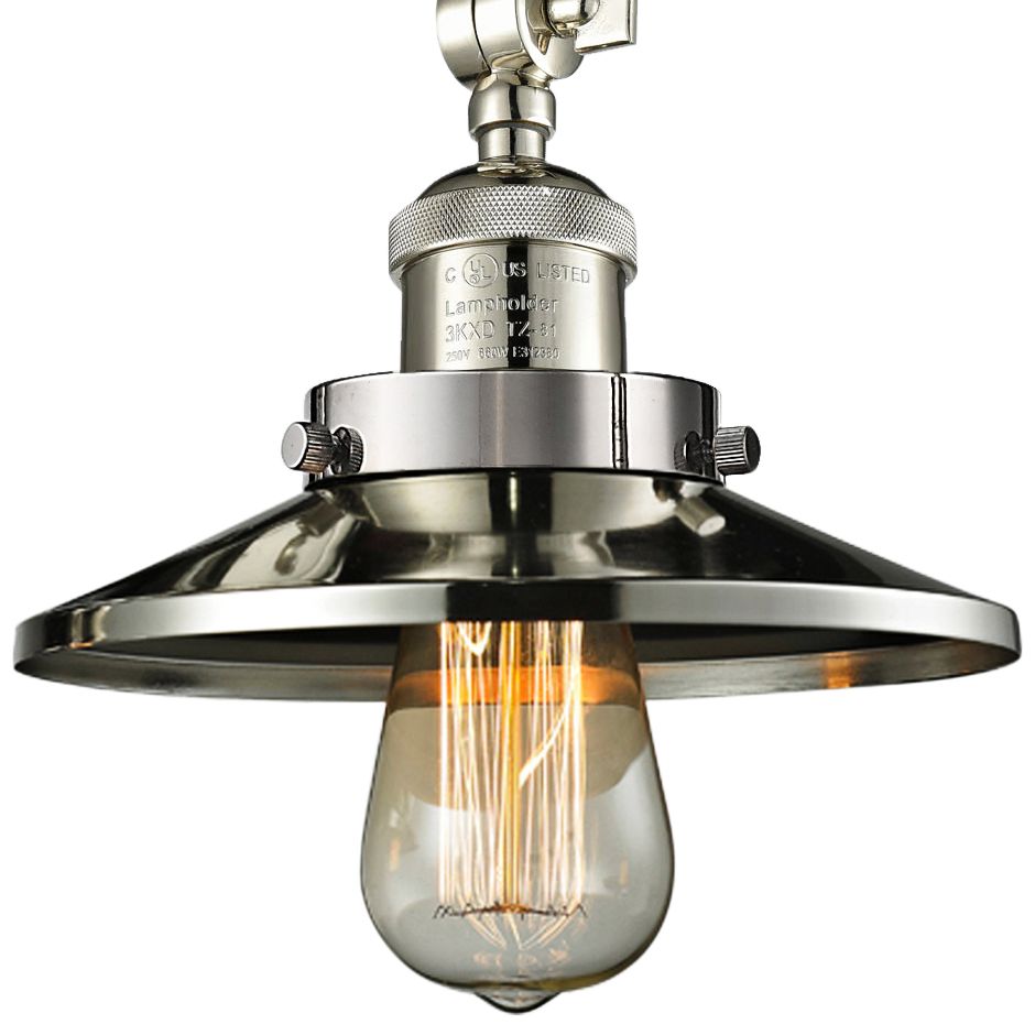Railroad 8" Wide Polished Nickel Adjustable Ceiling Light 40Y27