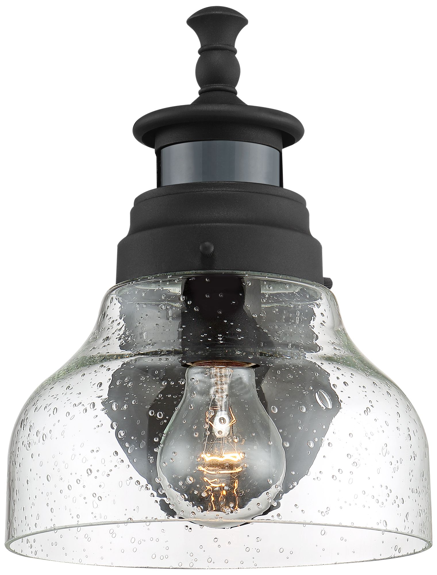 Nobel 10" High Black Motion Sensor Outdoor Wall Light 42F48 Lamps Plus