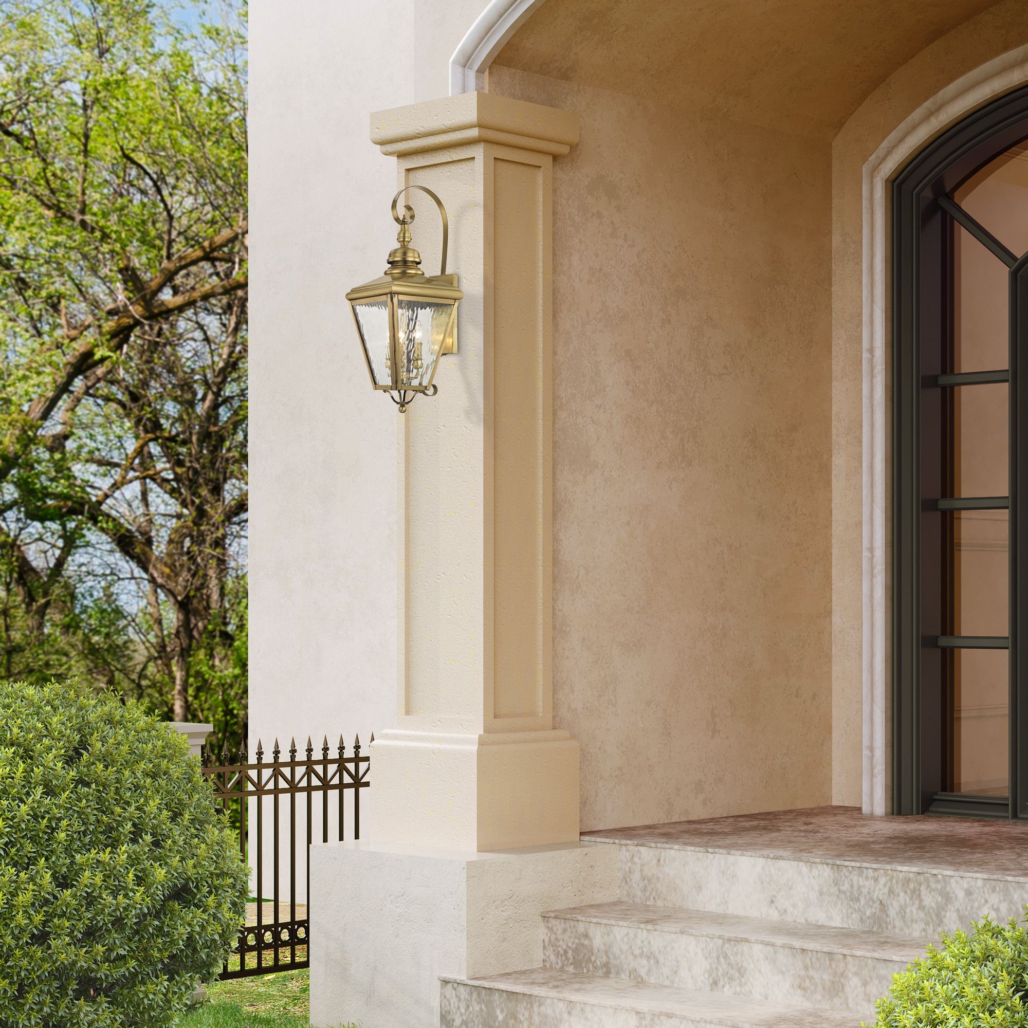 Cambridge 29" High Antique Brass Outdoor Wall Light 42K84 Lamps Plus