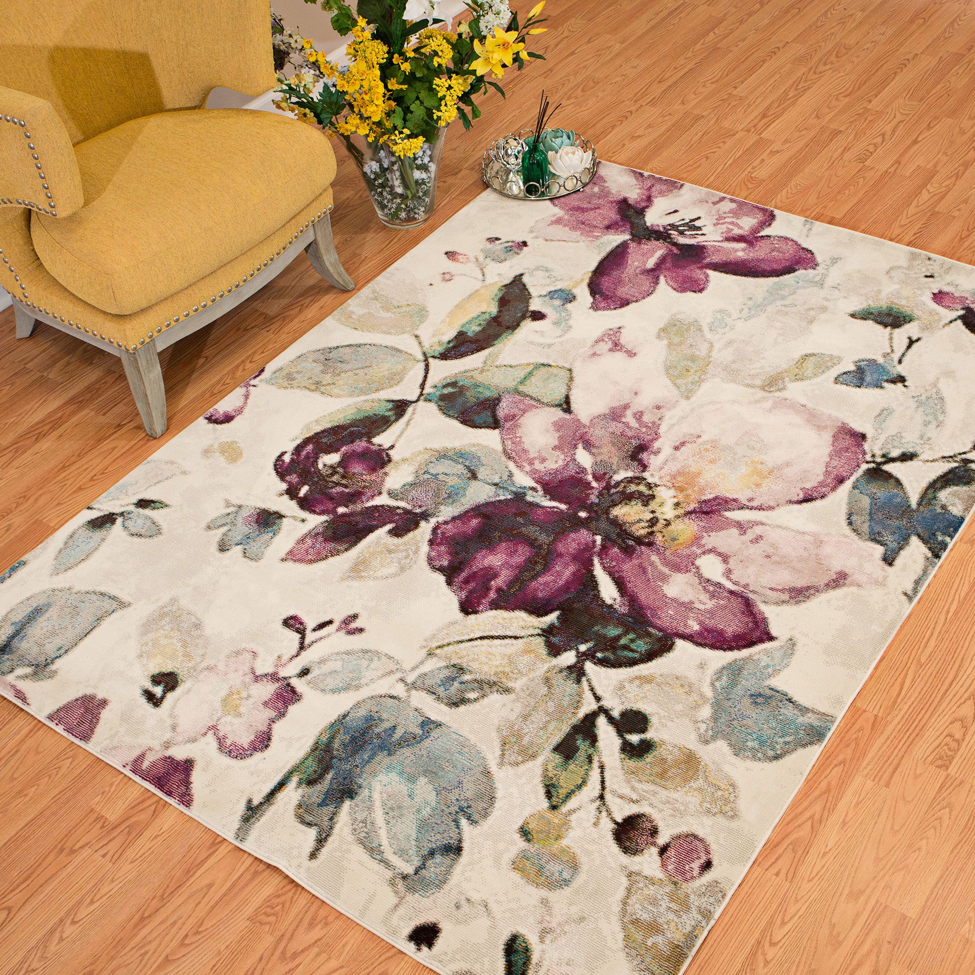 Rhapsody Floral Garden MultiColor Area Rug 42Y84 Lamps Plus