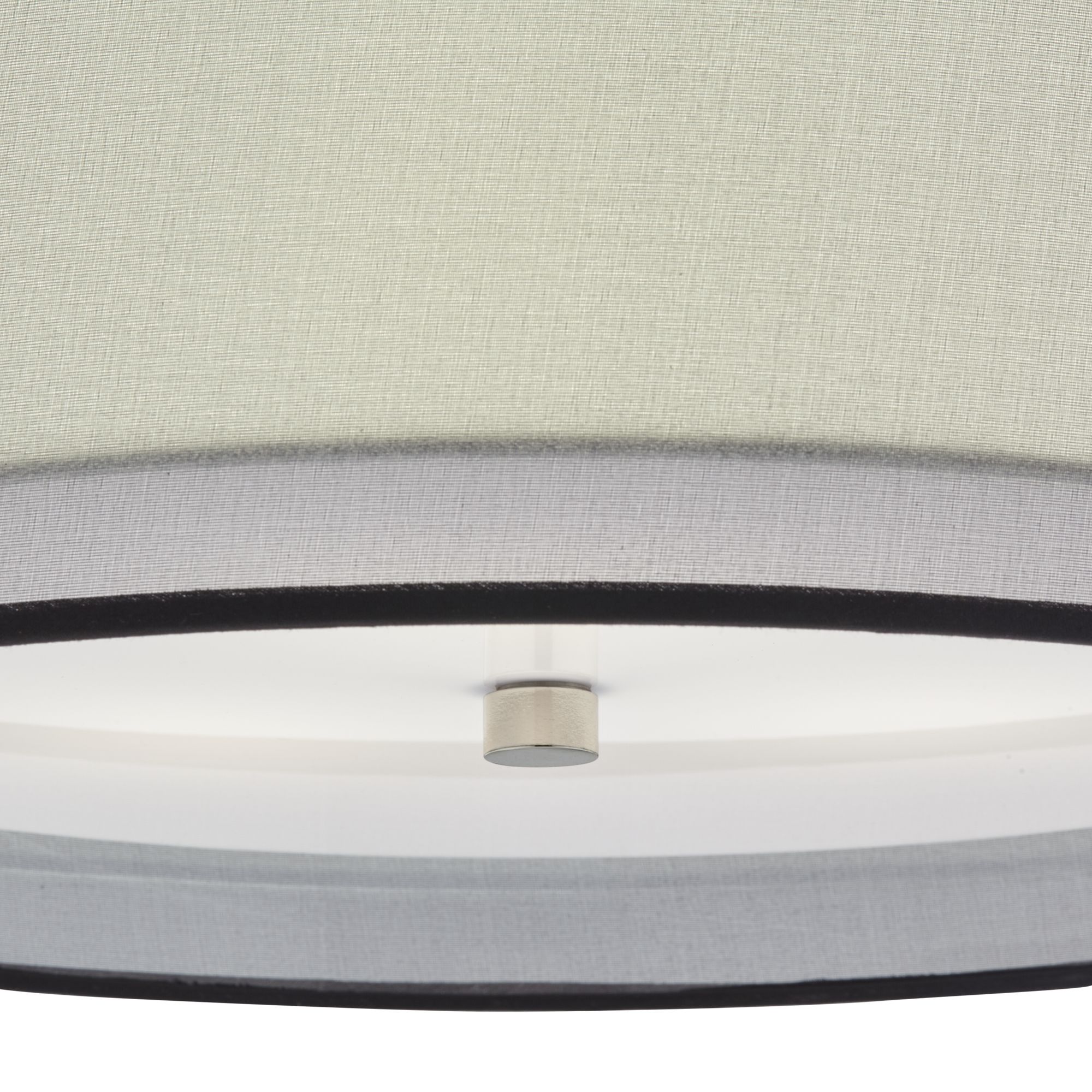 Double Drum 18" Wide Polished Nickel Flushmount Ceiling Light 454D0