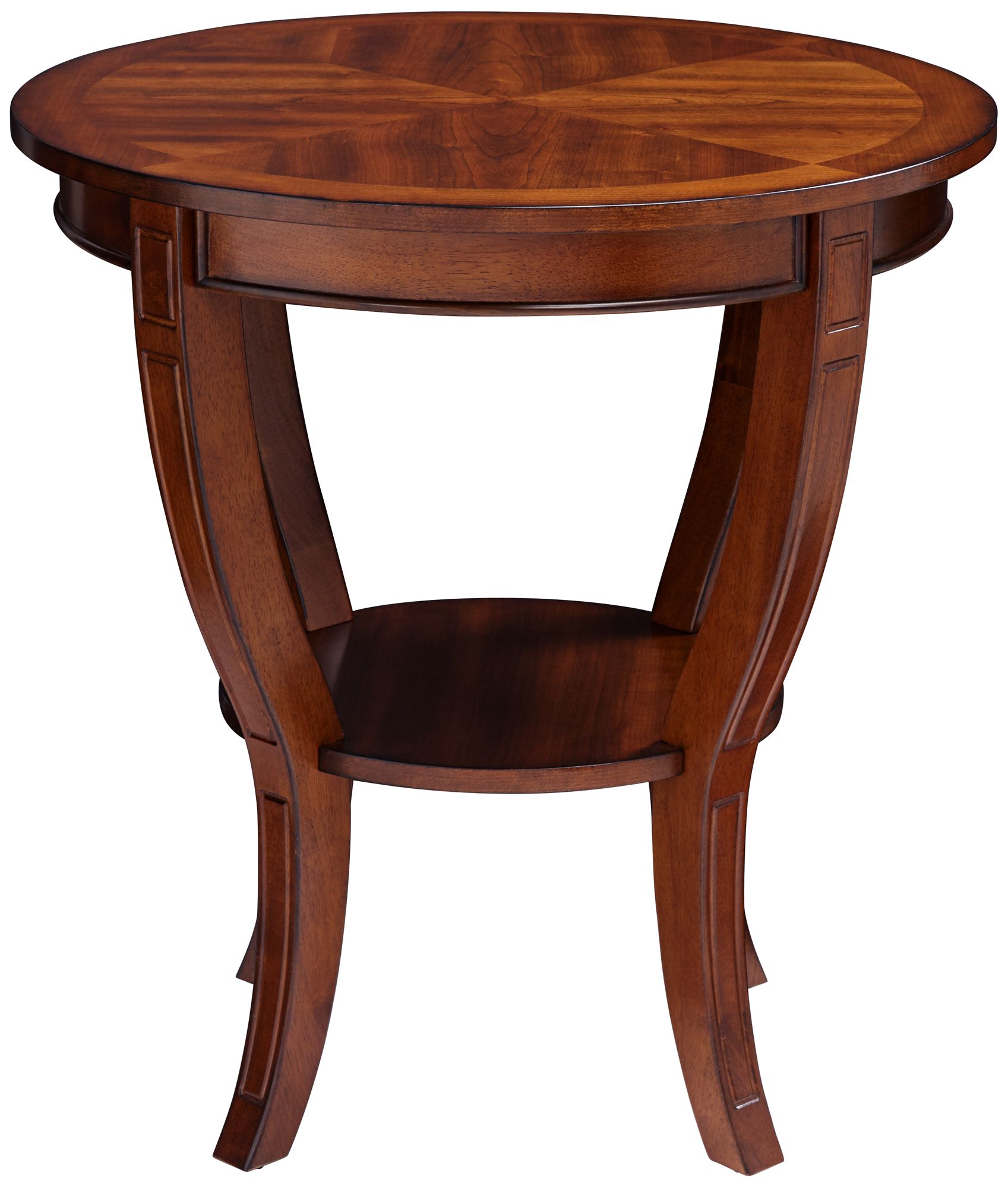 Round Cherry Wood End Tables Patterson II Americana 26" Wide Cherry Wood Round End Table 45P33