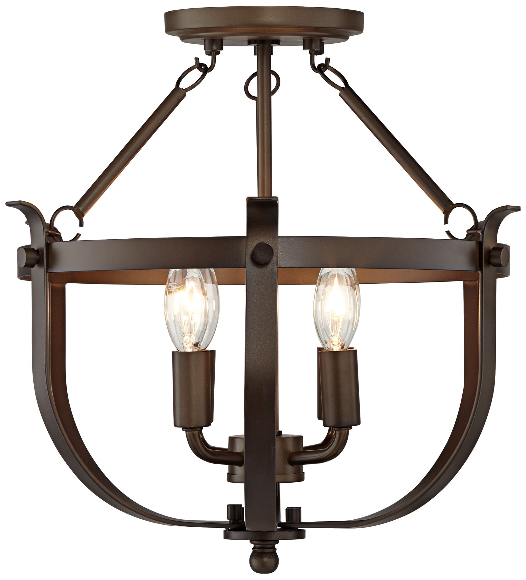 Brunswick 15" Wide Bronze Cage 4Light Ceiling Light 46J34 Lamps Plus