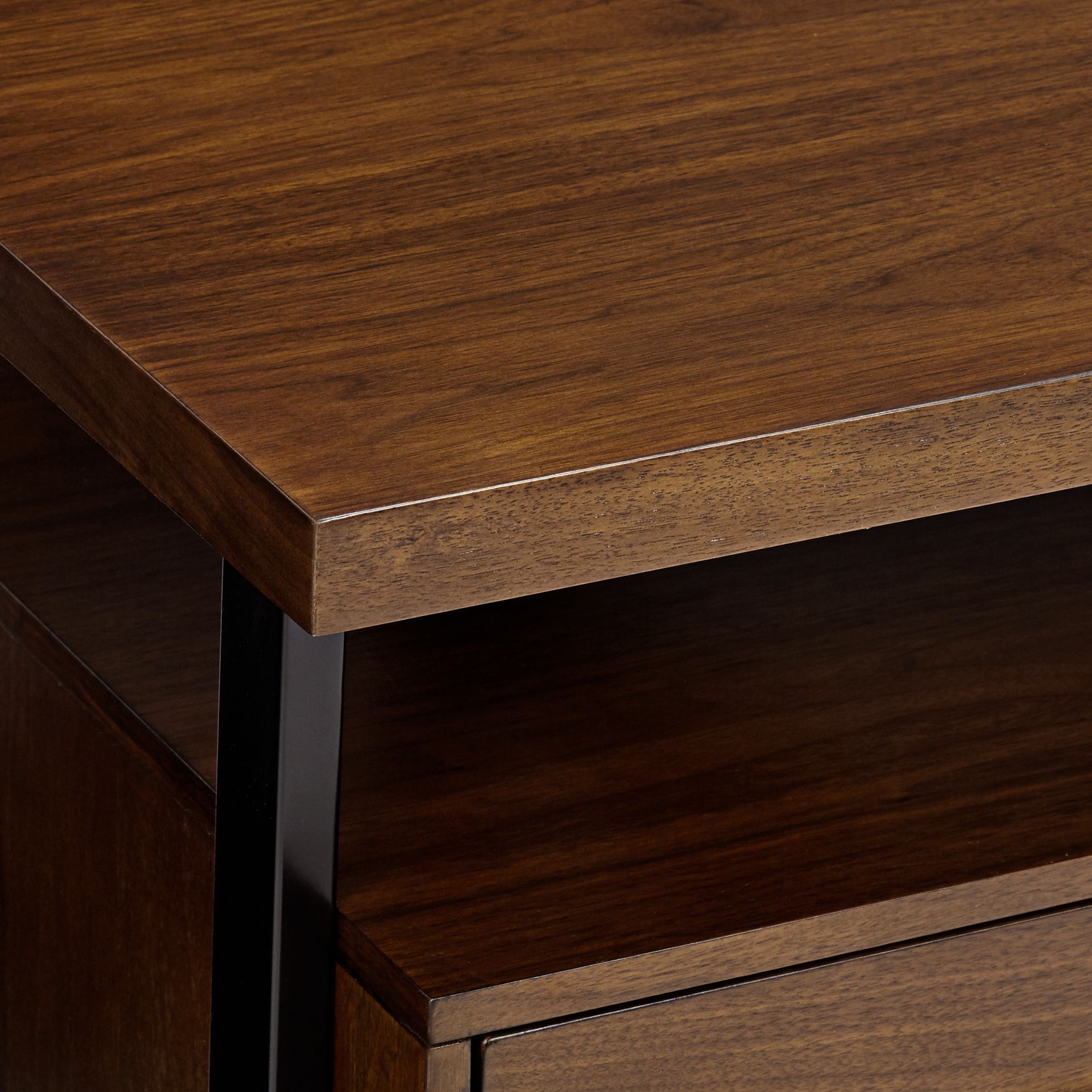 Sedley 48" Wide Walnut Veneer 2Drawer Modern Coffee Table