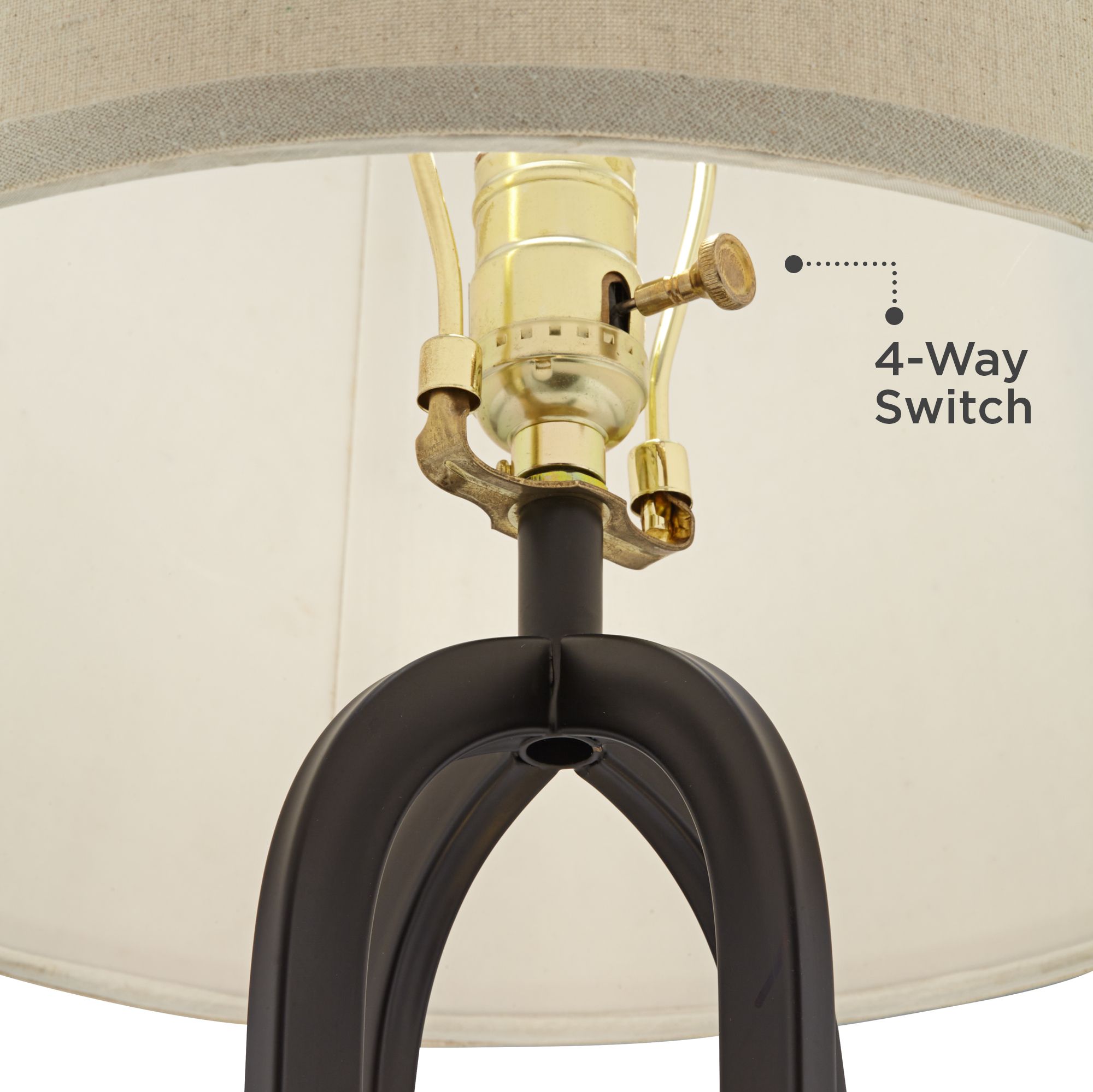 Marcel Black LED USB Night Light Table Lamps With Round Acrylic Risers